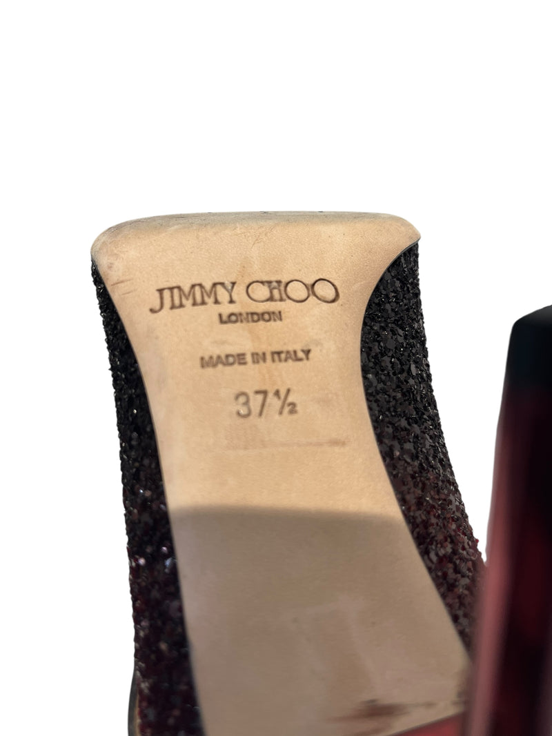 JIMMY CHOO/Heels/EU 37.5/Glitter/BLK/0110112272 GLIT OMBRE