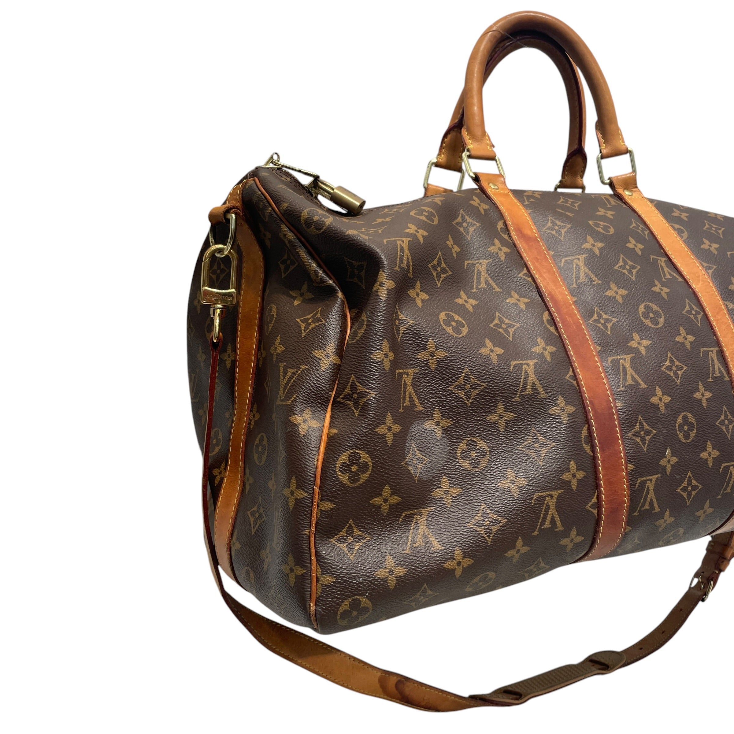LOUIS VUITTON/Luggage/Monogram/Leather/BRW/Keepall view 6