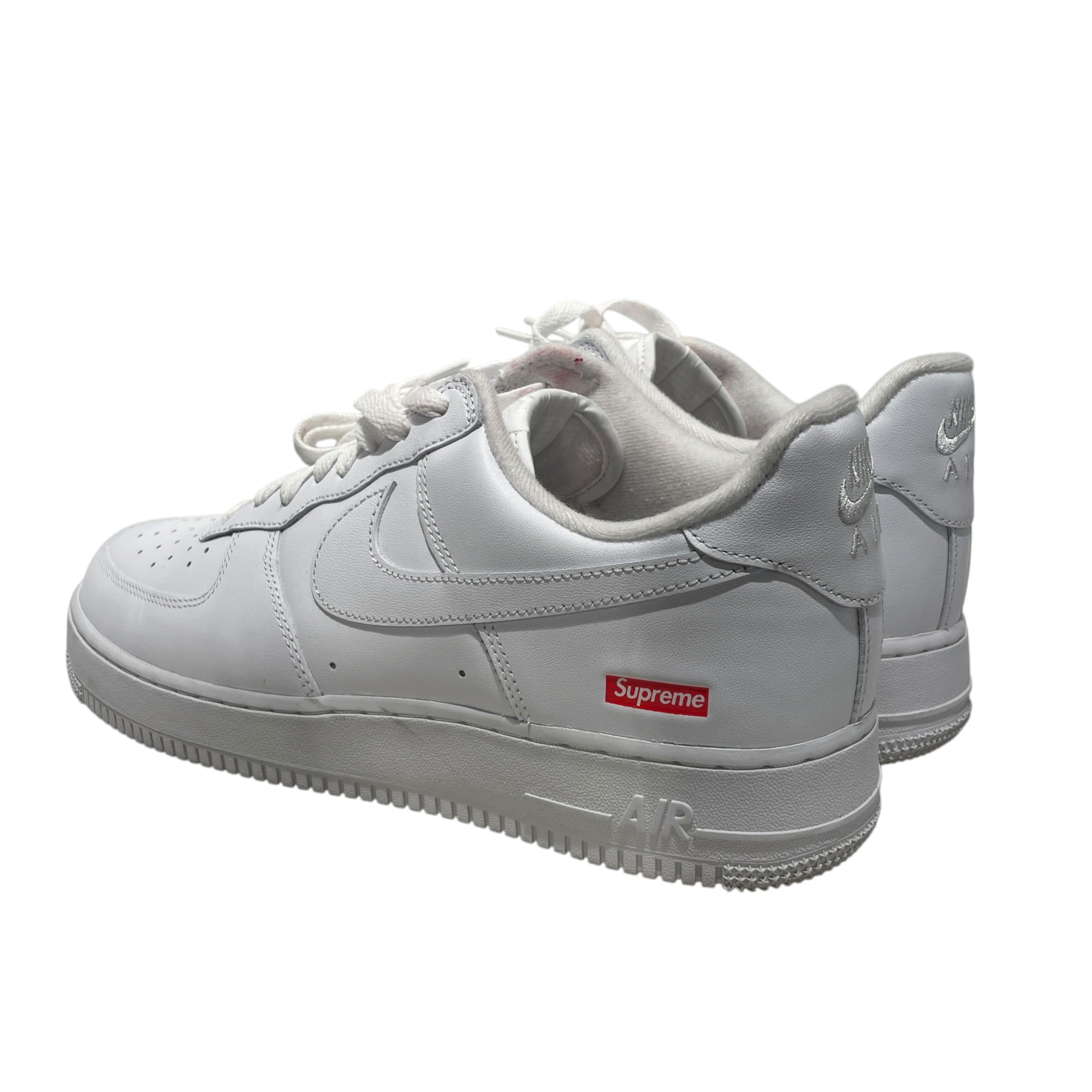 NIKE/Low-Sneakers/US 11/Acrylic/WHT/supreme x af1 low side box log view 2