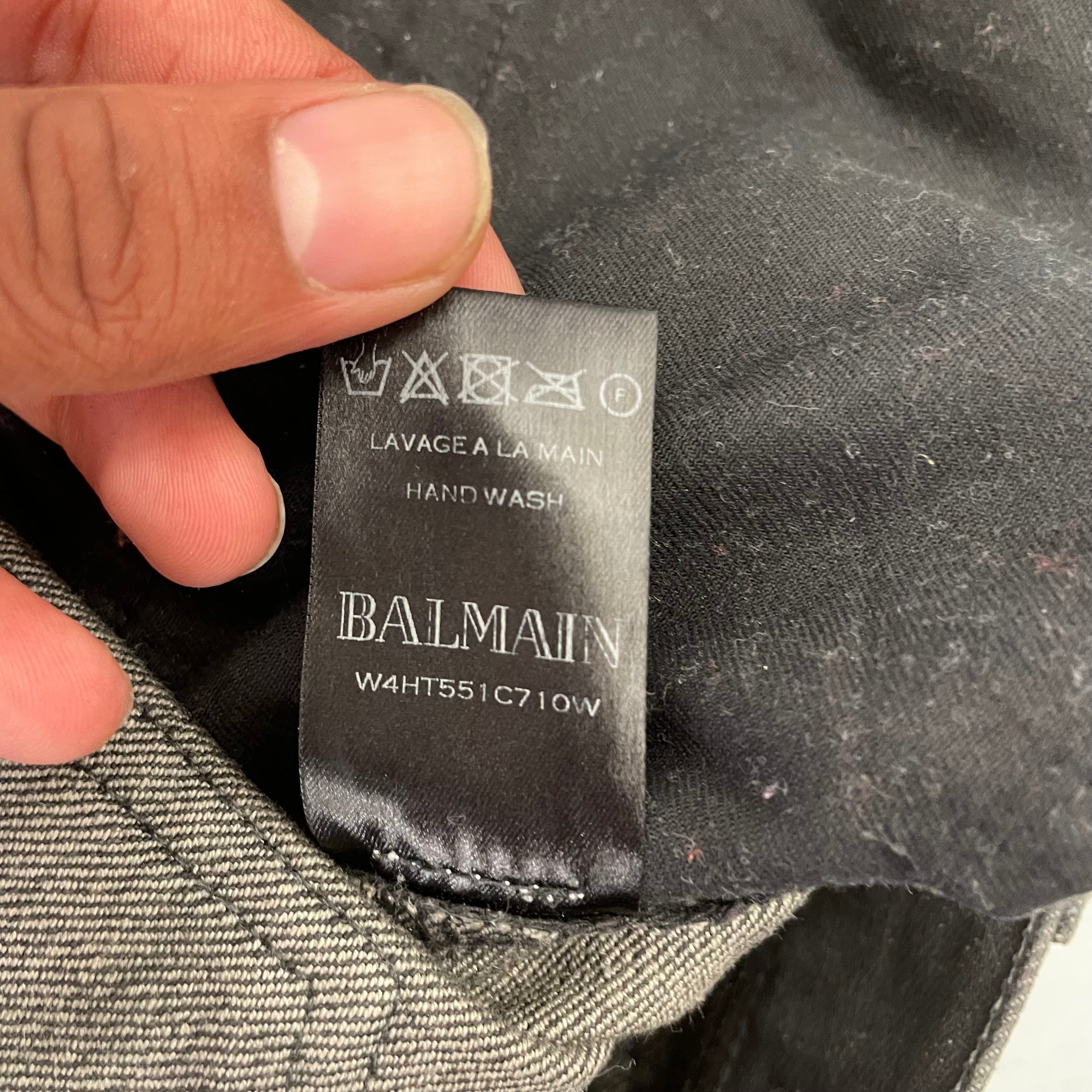 BALMAIN/Skinny Pants/29/Denim/BLK/BIKER JEANS view 3