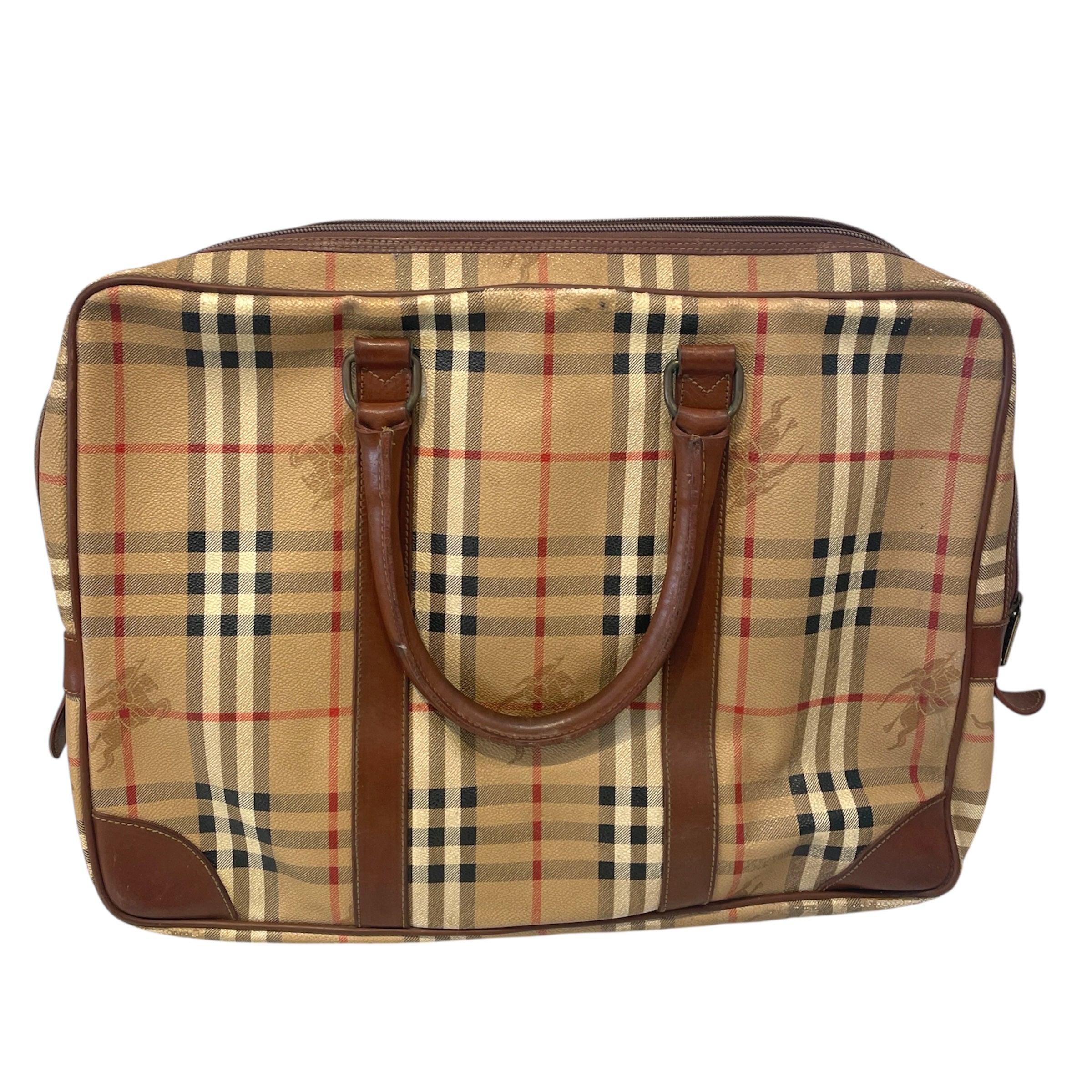 BURBERRYS/Briefcase/Hombre Check/Leather/BEG/vintage view 4