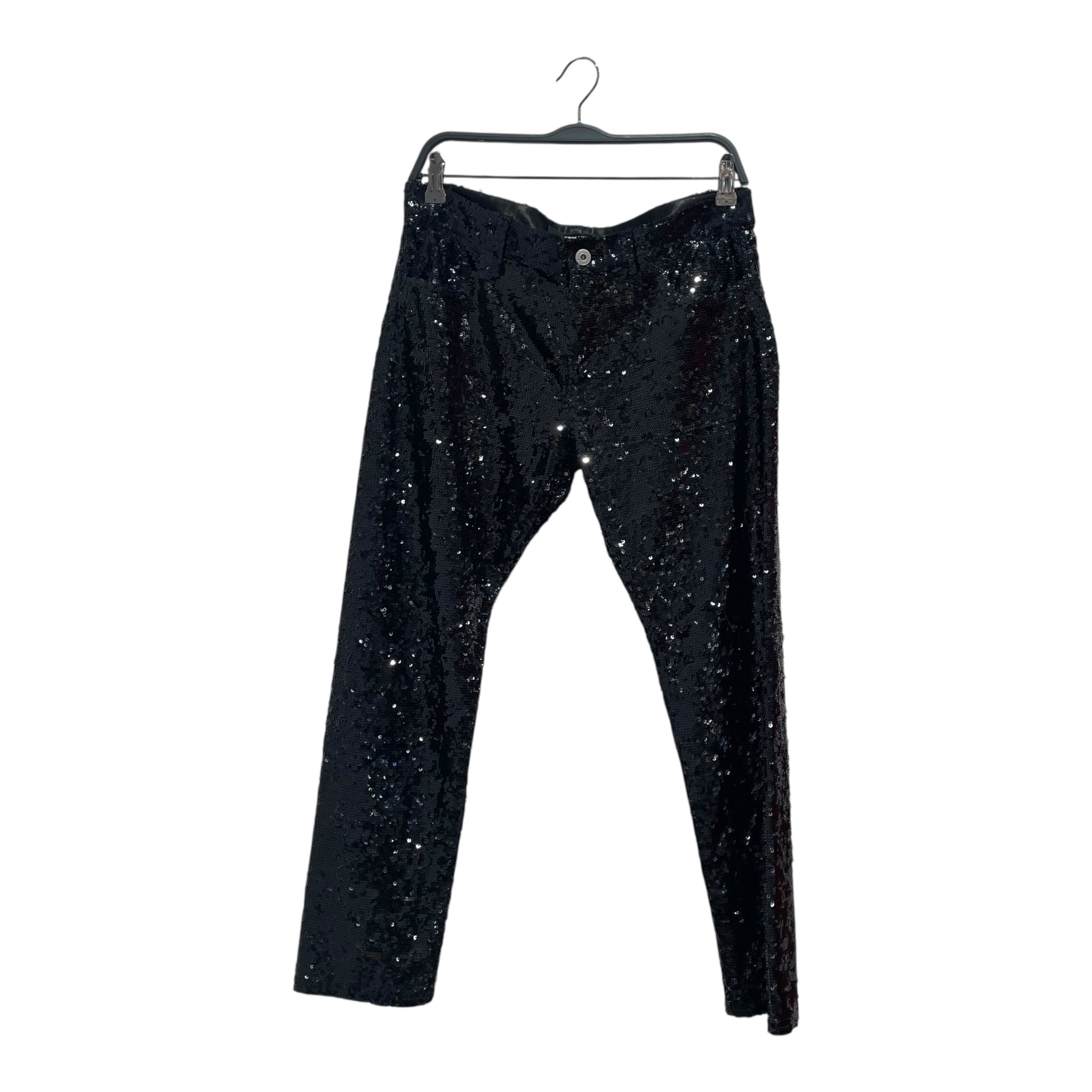 JUNYA WATANABE COMME des GARCONS/Straight Pants/M/Glitter/BLK/Sequin Pants view 1