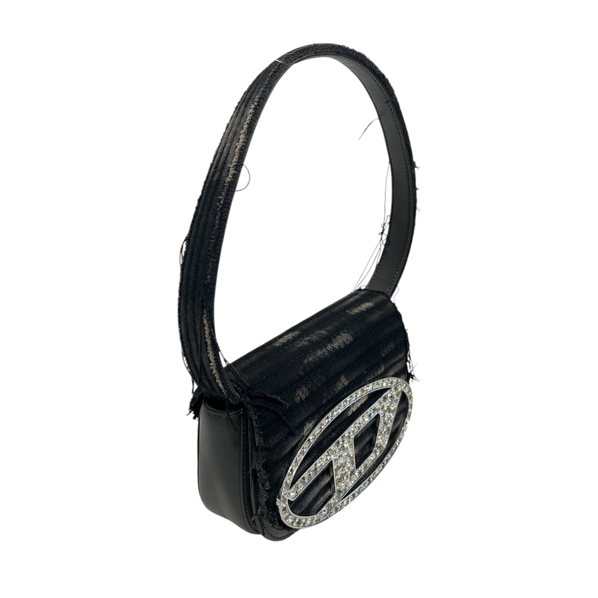 DIESEL/Hand Bag/Iridescent/Leather/BLK/Canvas/Lthr/Sparkly Shldr Bg view 6