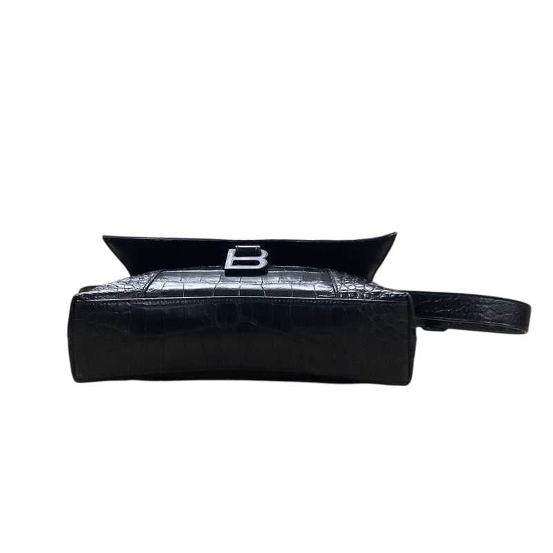 BALENCIAGA/Bag/Lambskin/BLK/Hourglass XS Croc Embossed Bag BALENCIAGA/Bag/Lambskin/BLK/Hourglass XS Croc Embossed Bag