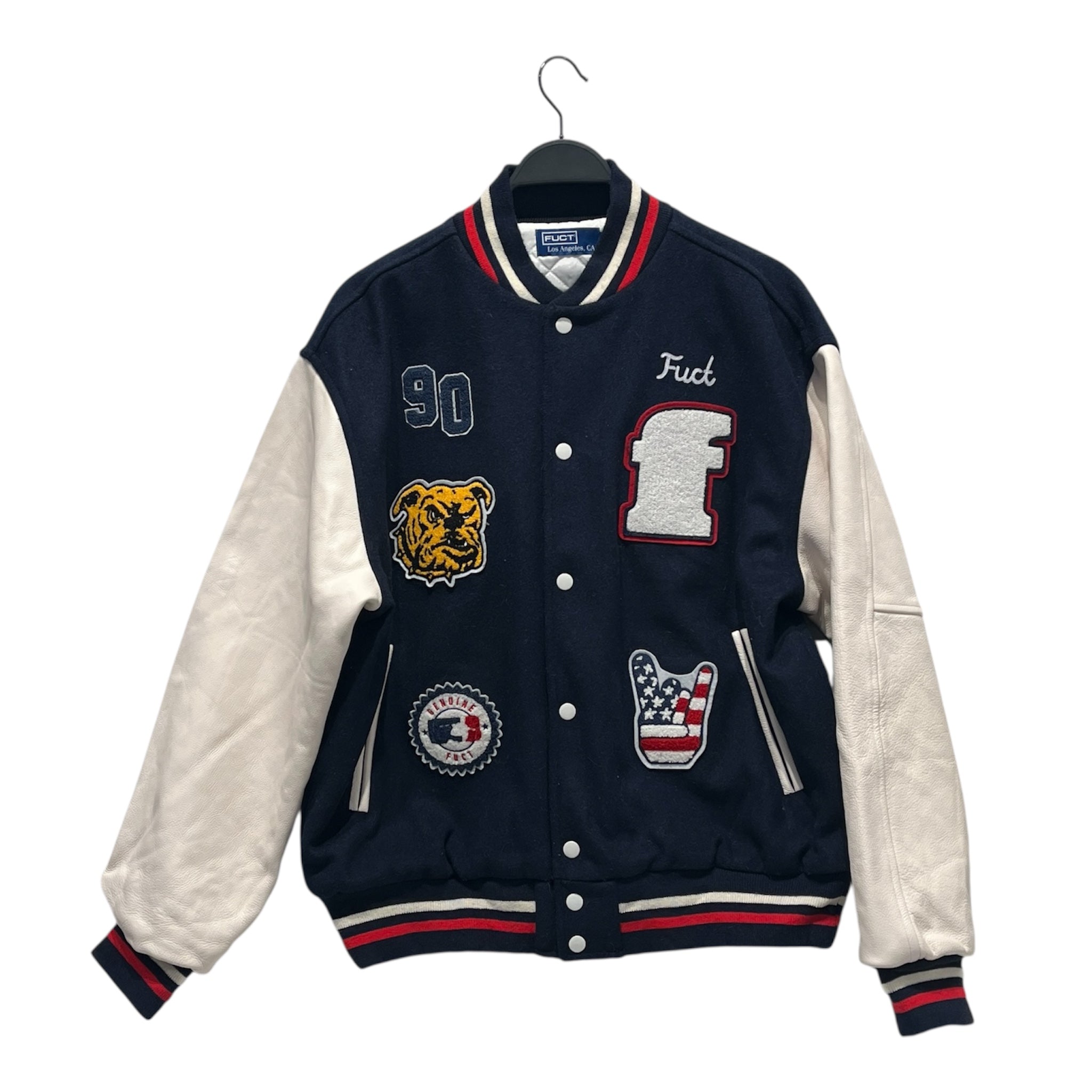 FUCT/Baseball Jkt/L/Wool/NVY/Graphic/Varsity Wool Letterman Jacket view 1