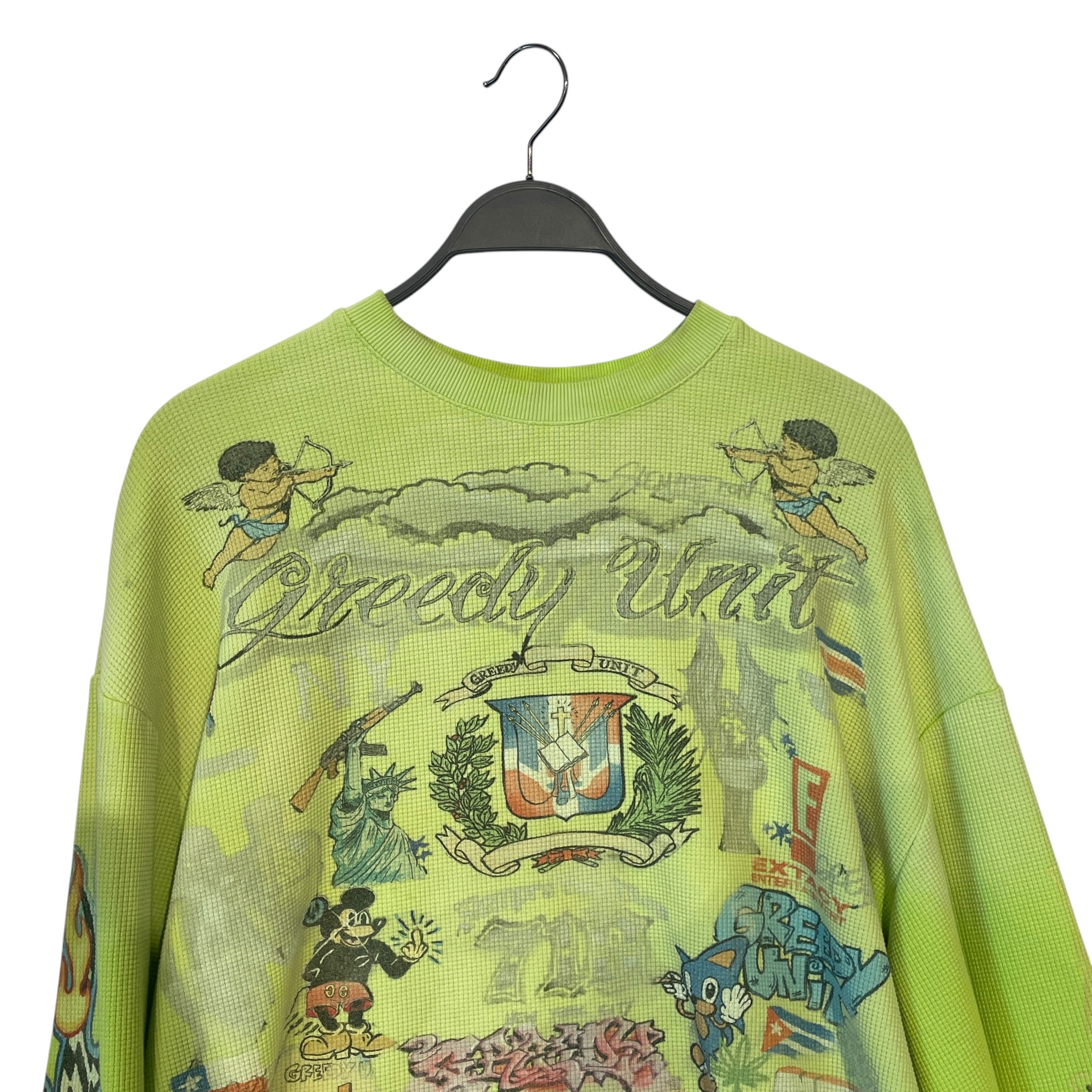 GREEDY UNIT/LS T-Shirt/M/Cotton/GRN/All Over Print/ view 2