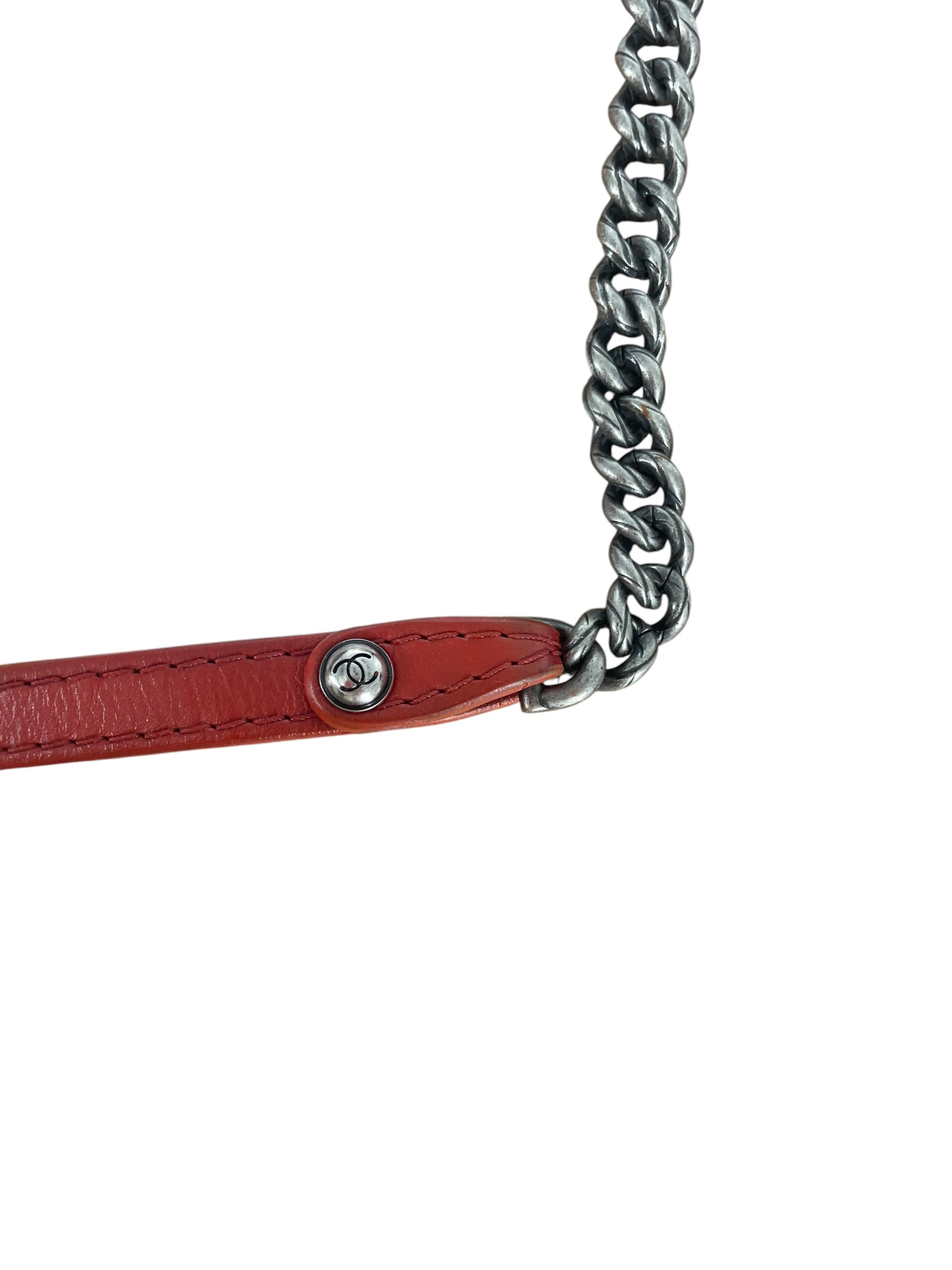 CHANEL/Cross Body Bag/Border/Leather/RED/WILD STITCH SMALL FLAP view 4