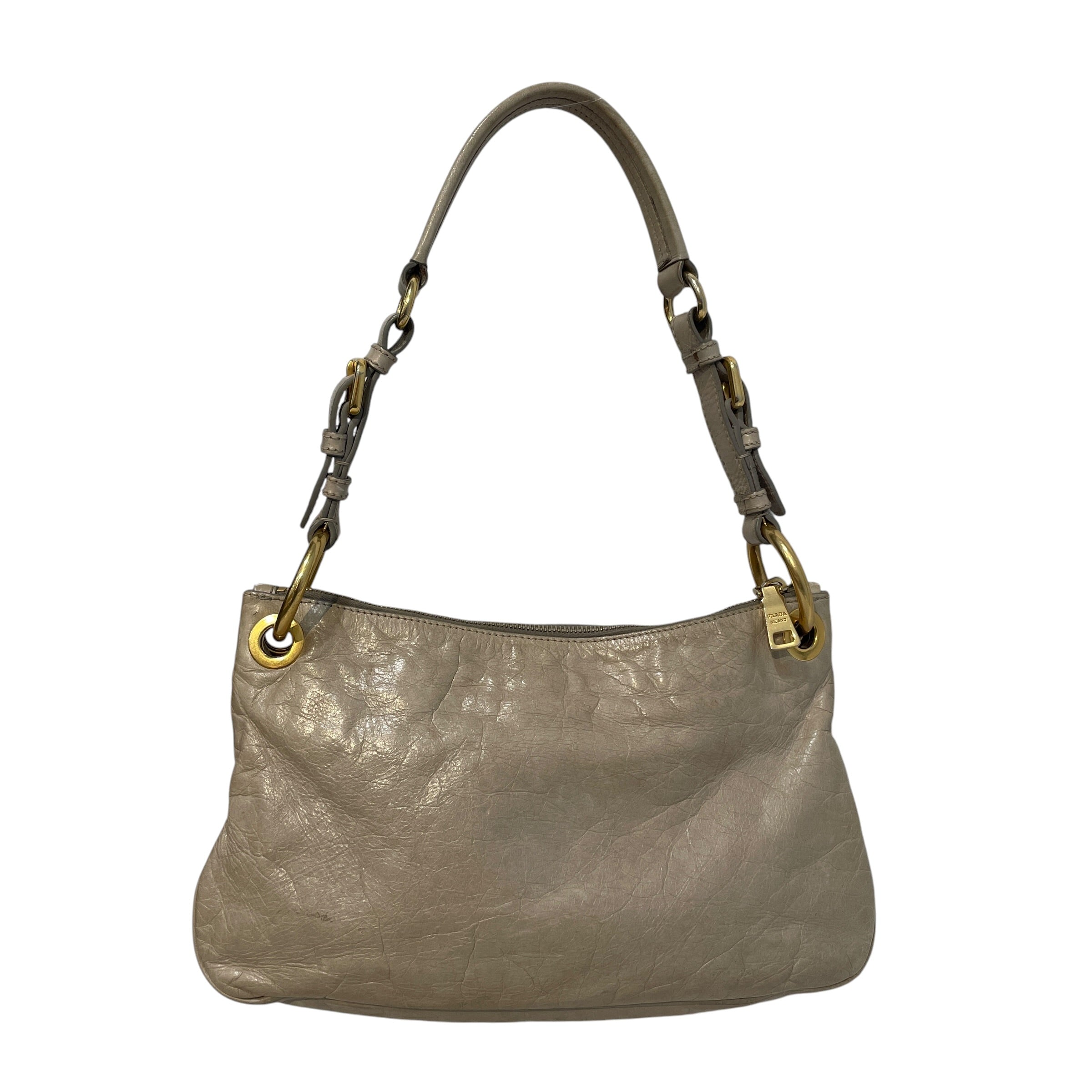 PRADA/Hand Bag/Leather/CRM/Vitello Shine Shouldr Bag view 2