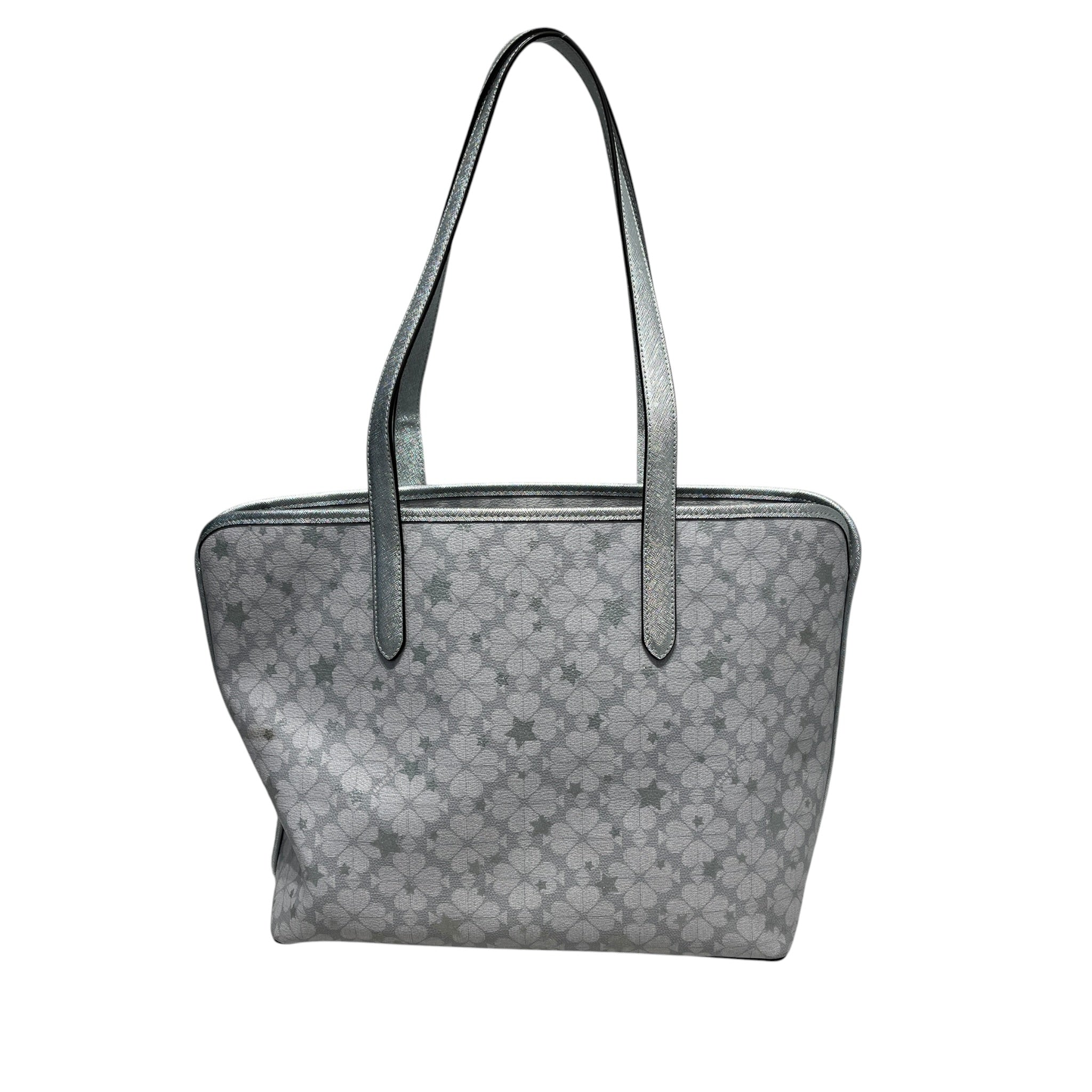 kate spade new york/Tote Bag/Floral Pattern/Leather/SLV/glitter flower star tote view 2