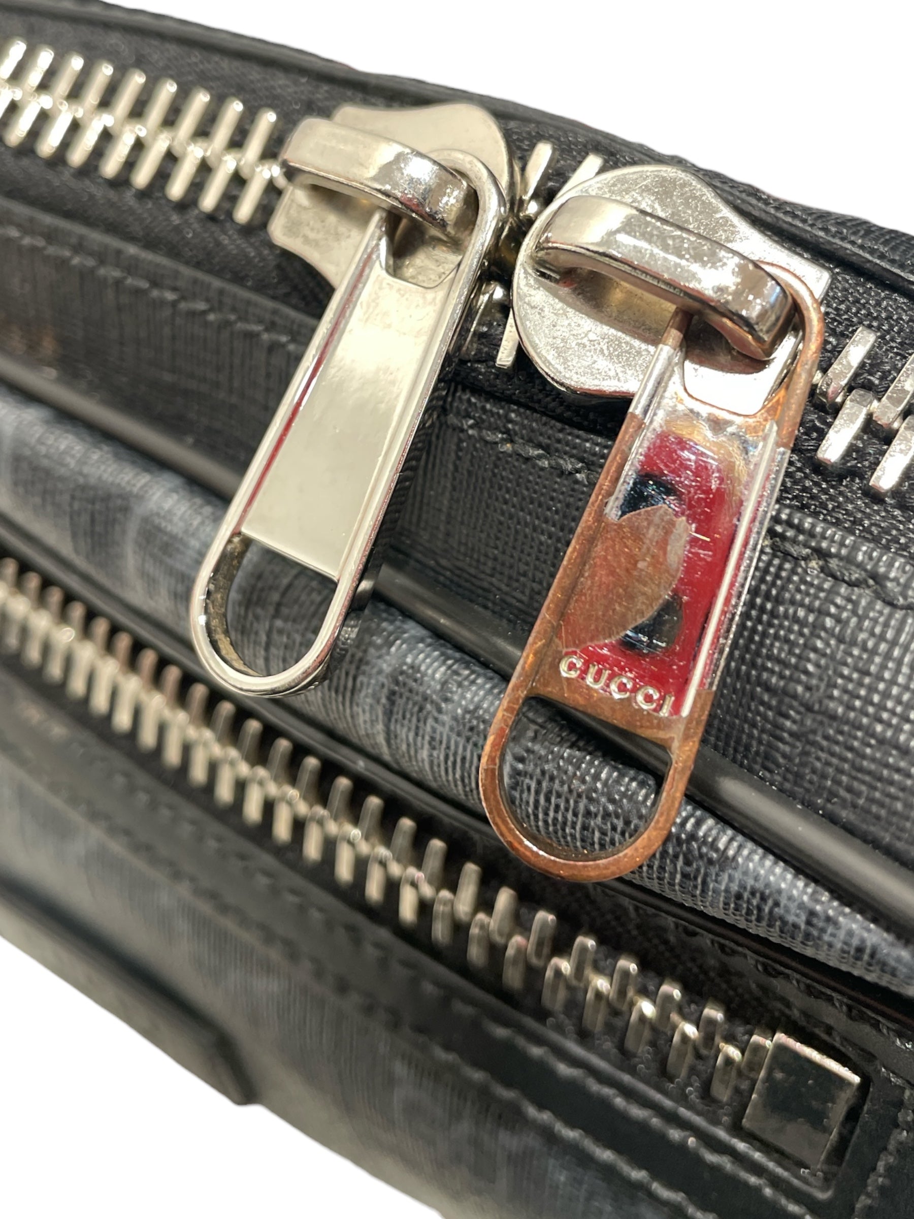 GUCCI/Cross Body Bag/Monogram/Leather/BLK/GG BELT BAG view 6