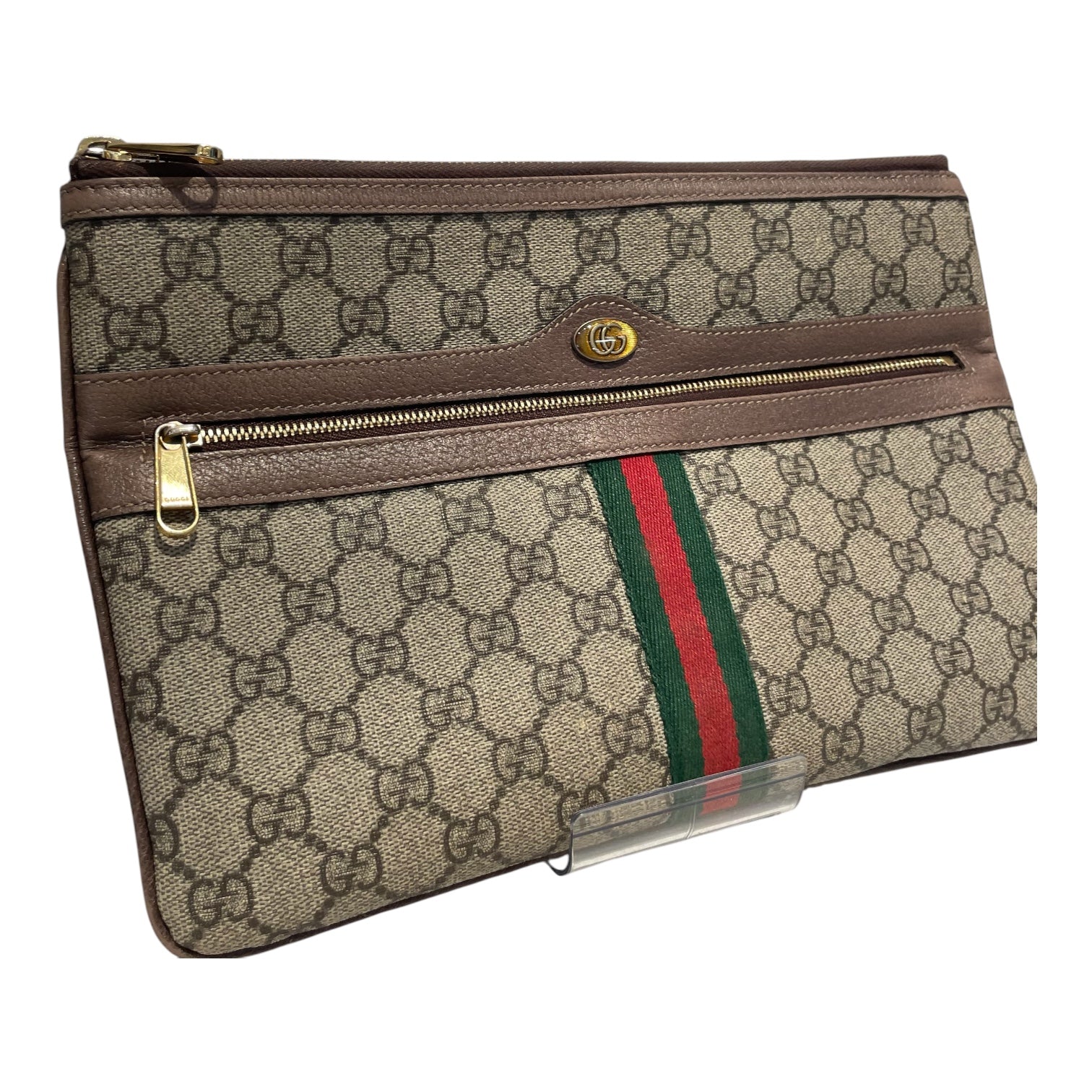 GUCCI/Clutch Bag/Monogram/Cotton/BRW/GG Supreme Ophidia view 6