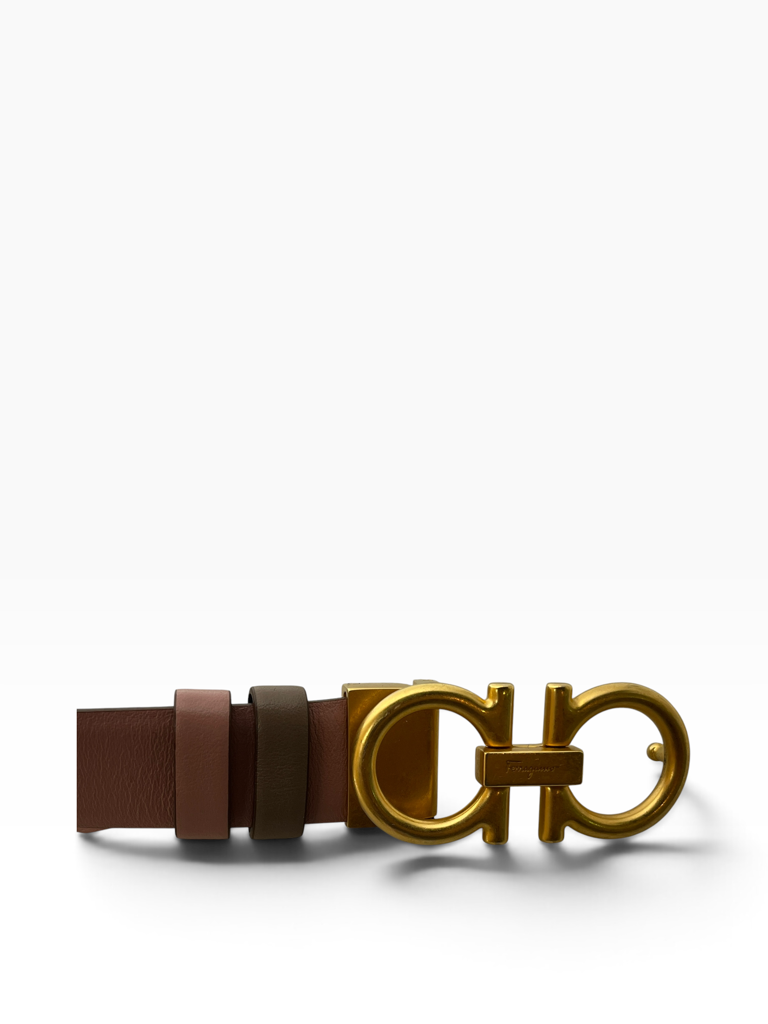 Salvatore Ferragamo/Belt/Leather/PNK/L's/GOLD BUCKLE view 2