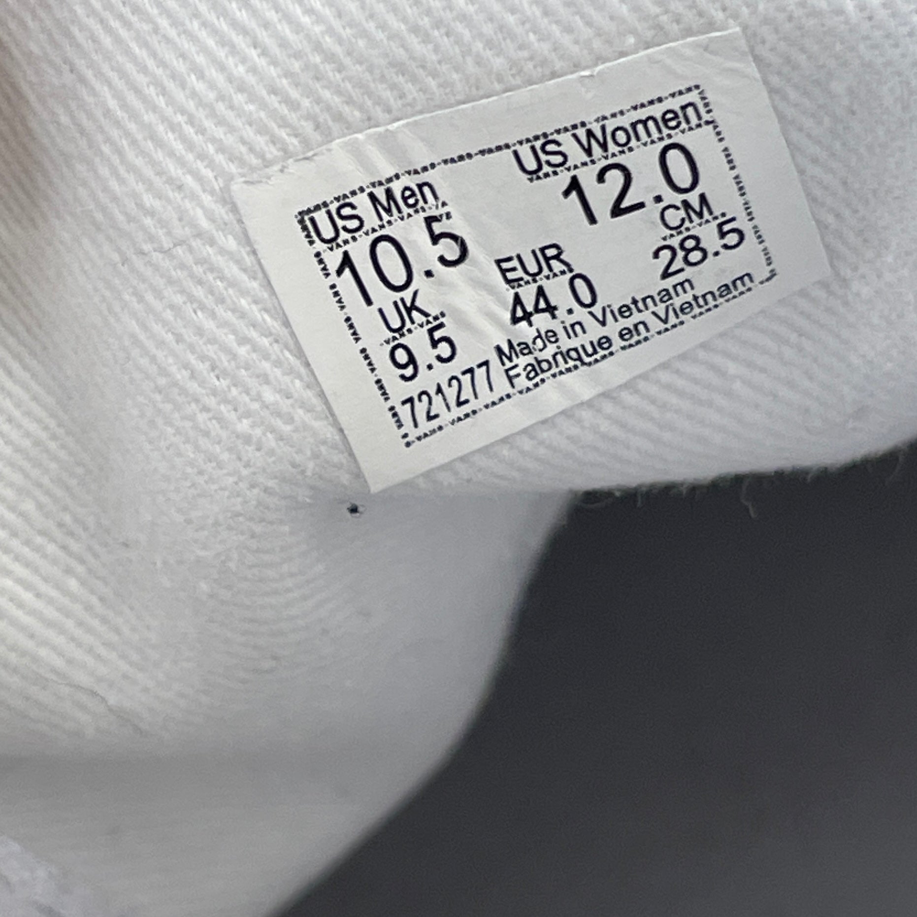 VANS/CDG/Low-Sneakers/US 10/Suede/WHT/Old skool sole logo view 4