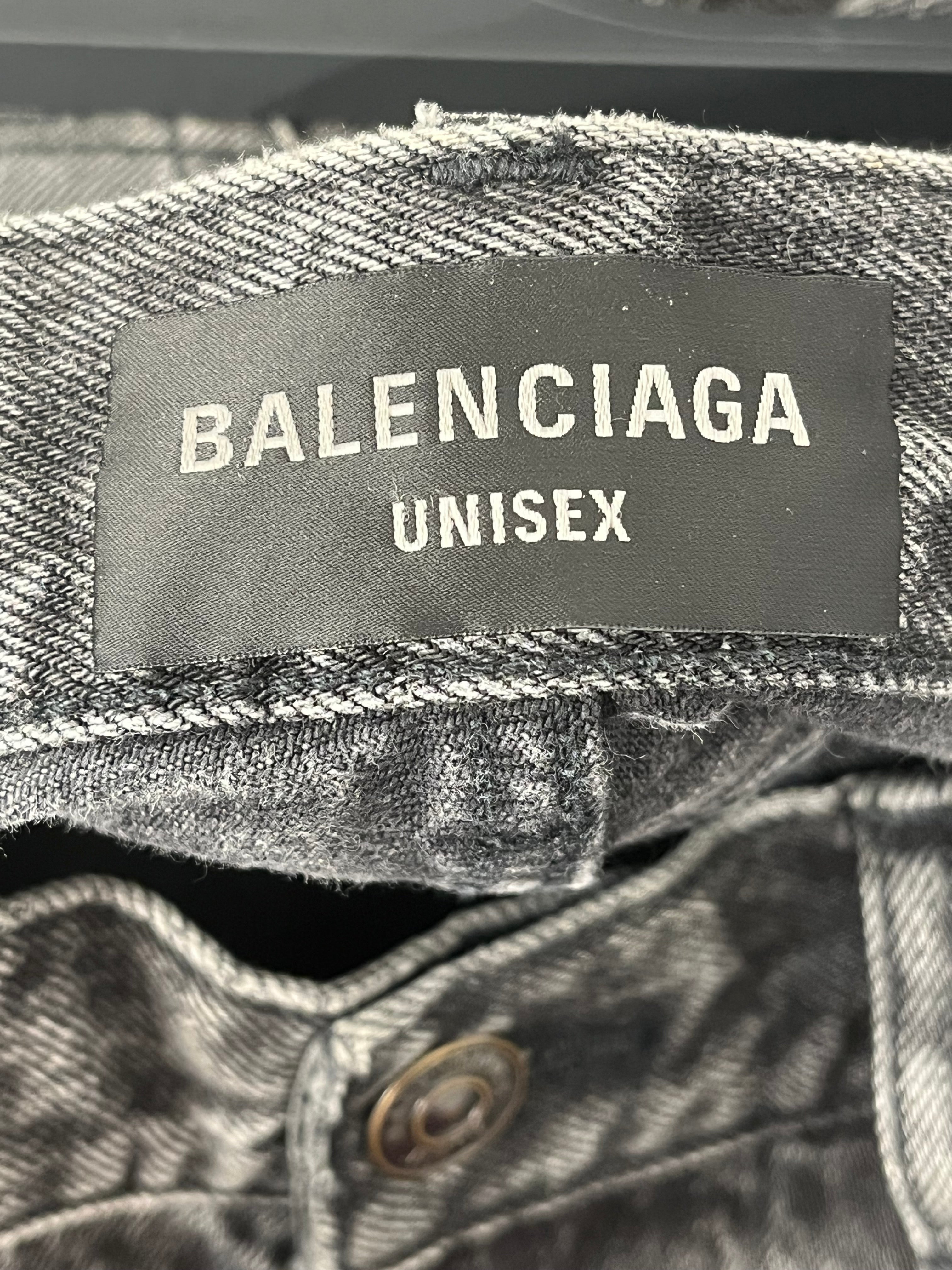 BALENCIAGA/Bottoms/Cotton/GRY/UNISEX RIPPED HOLES THIGH view 5