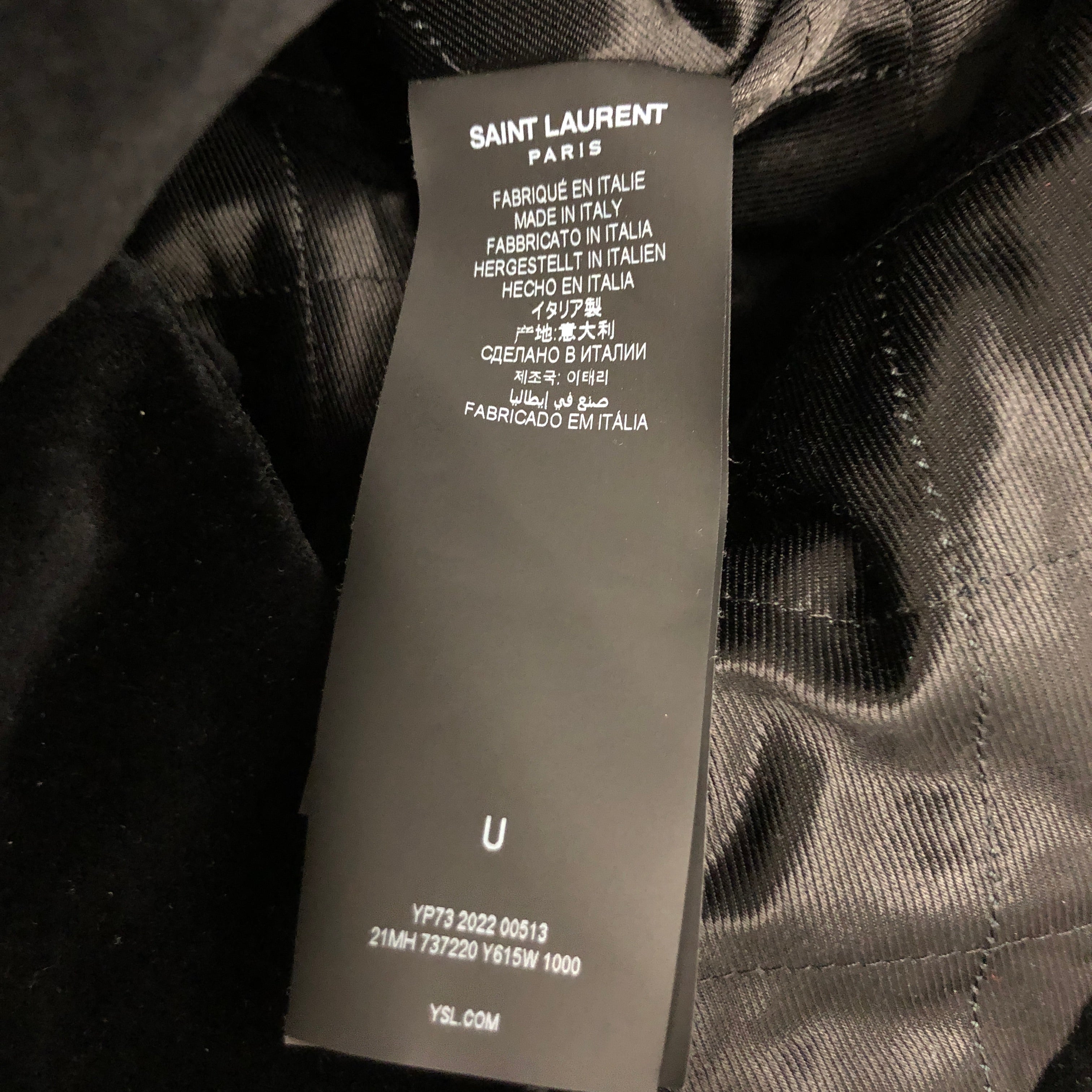 YVES SAINT LAURENT/Jacket/M/Cotton/BLK/YSL Logo in Crystal view 5