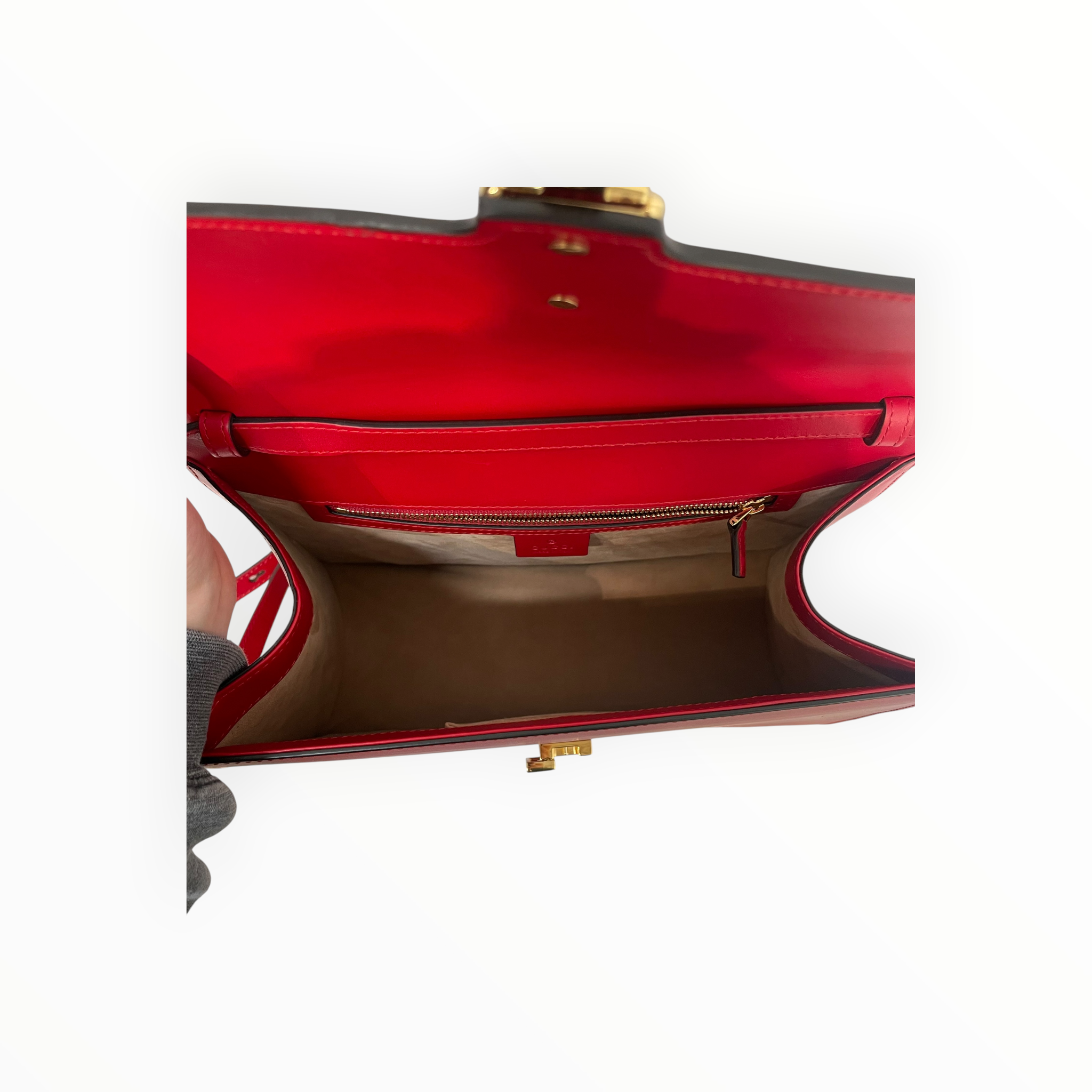 GUCCI/Hand Bag/Stripe/Leather/RED/Sylvie Web Stripe view 4