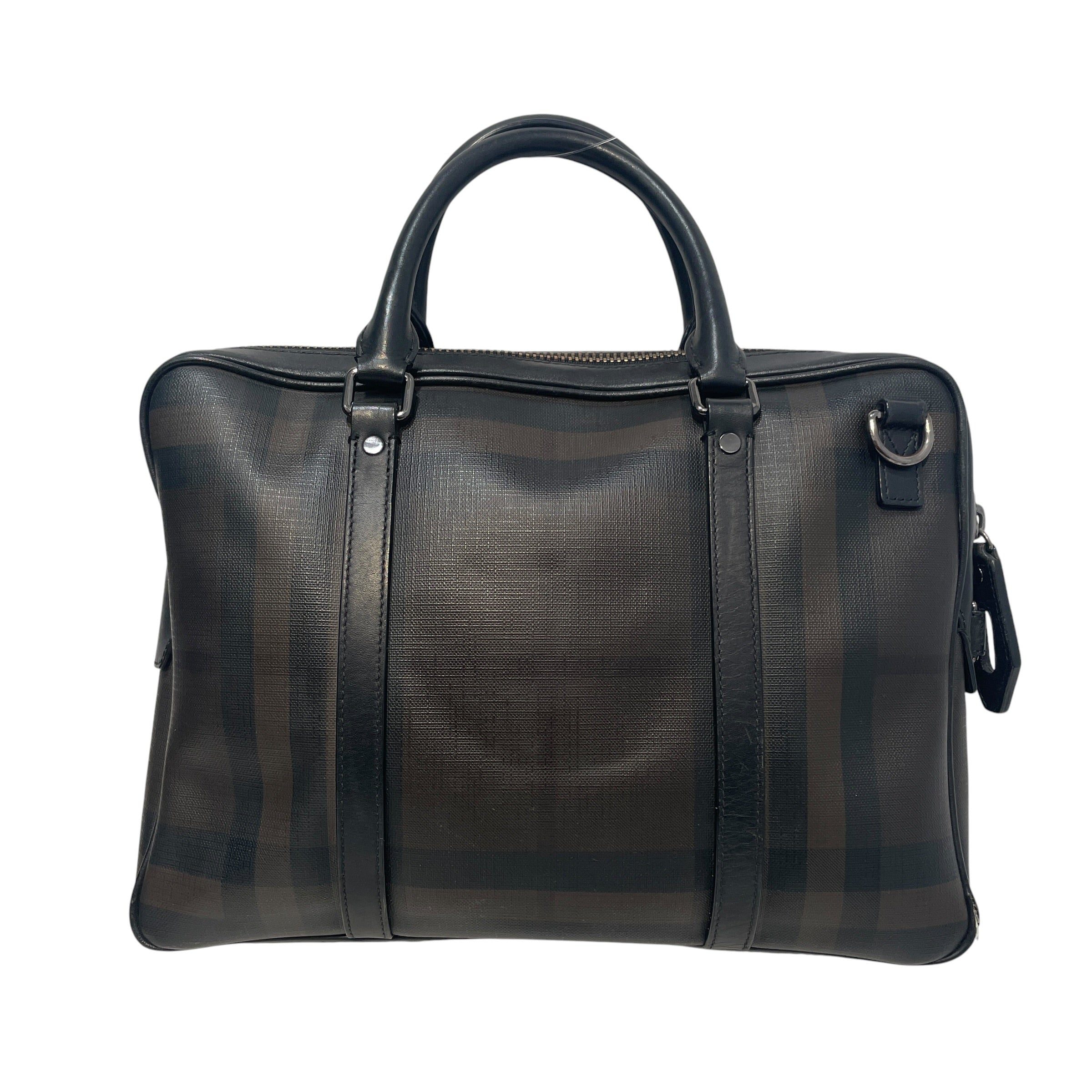 BURBERRY/Briefcase/Stripe/Leather/BLK/Smoked Checked Newburg view 1