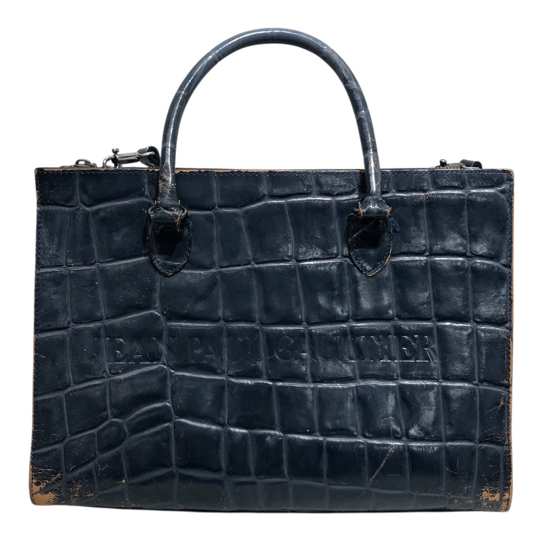Jean Paul Gaultier/Hand Bag/Leather/NVY/Croc-Embossed view 1