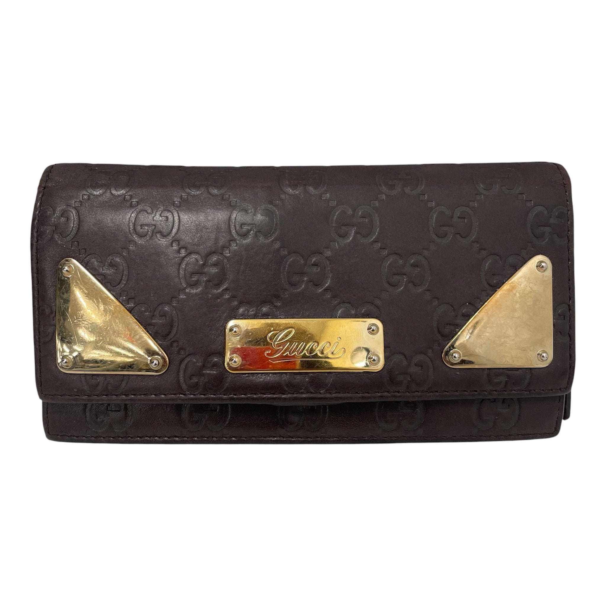 GUCCI/Accessories/Monogram/Leather/BRD/GOLDPLATES view 1