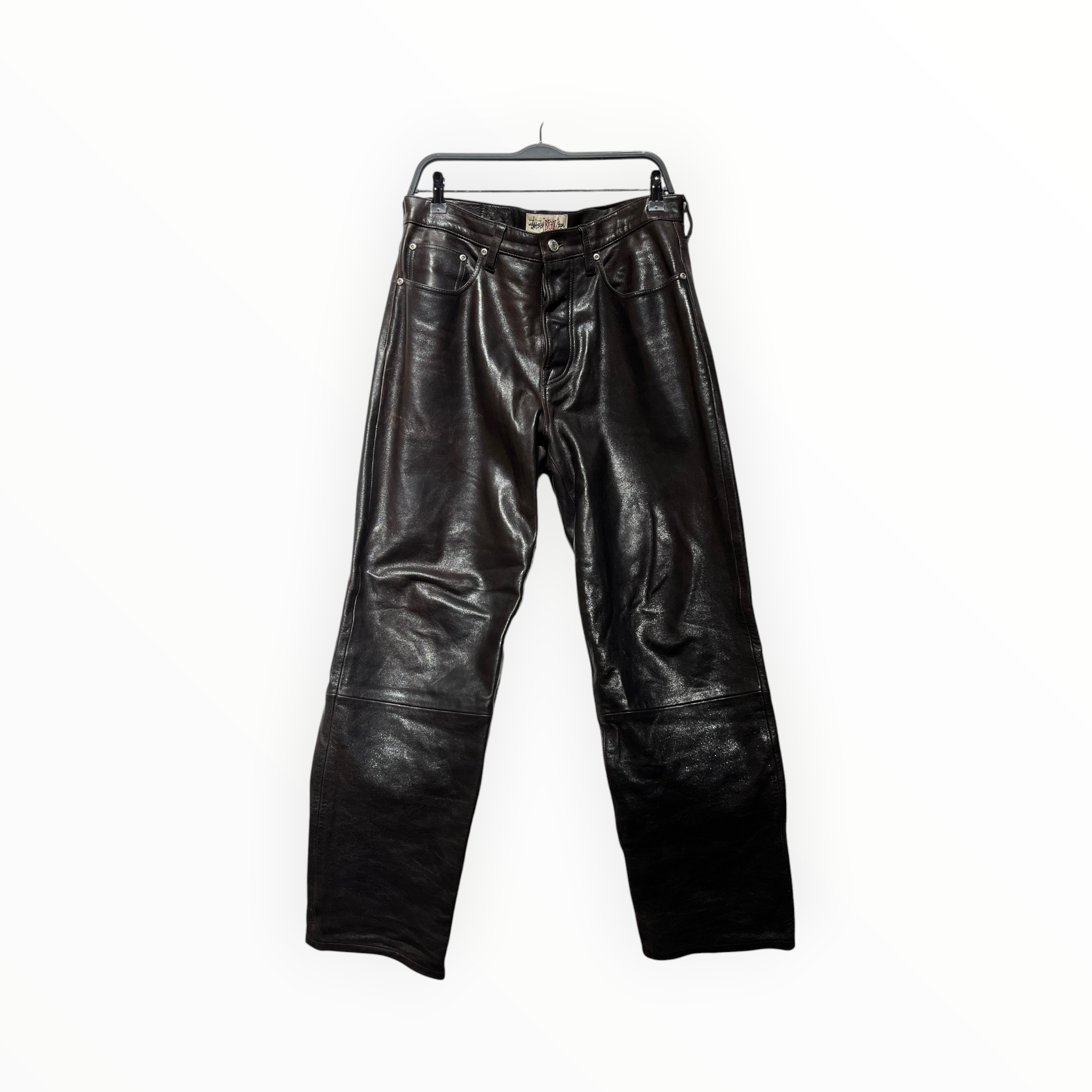 STUSSY/Straight Pants/32/Lambskin/BRW/Lambskin Big 'Ol view 1
