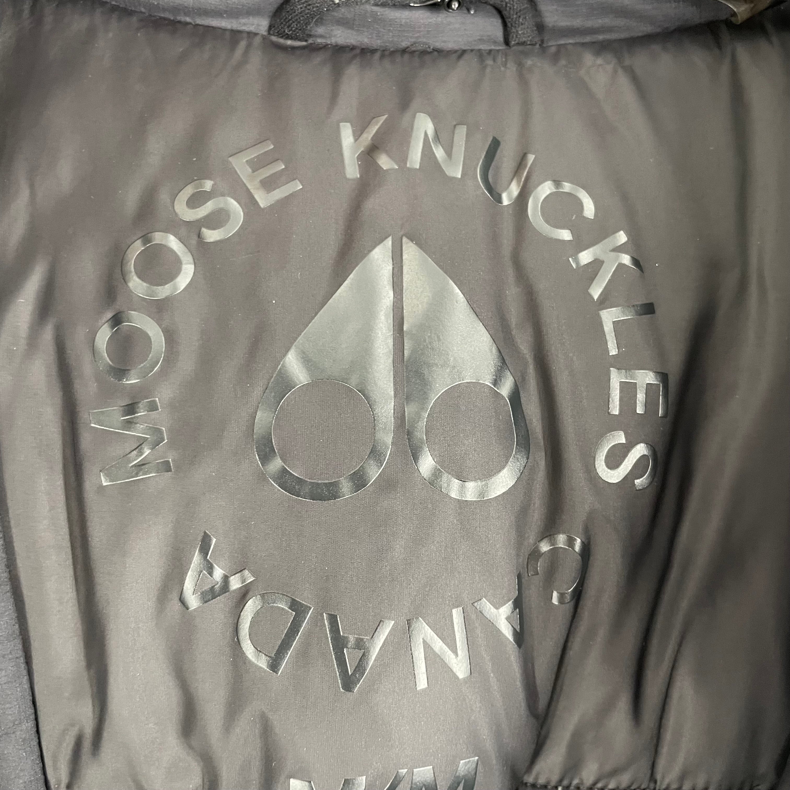 MOOSE KNUCKLES/Puffer Vest/Nylon/BLK/WHT HOOD view 3