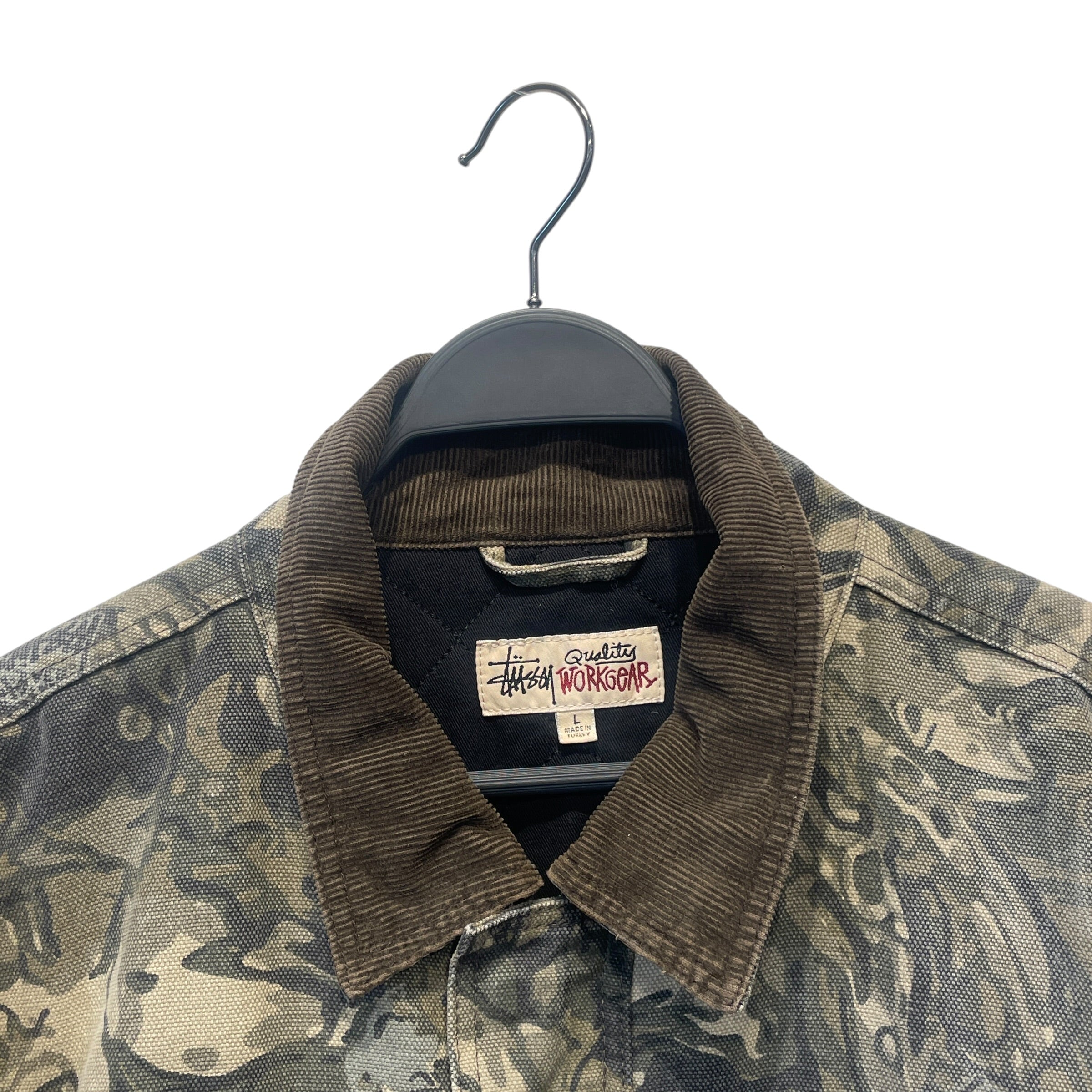 STUSSY/Jacket/L/Cotton/GRN/Camouflage/WORKGEAR/BROWN COLLAR view 3
