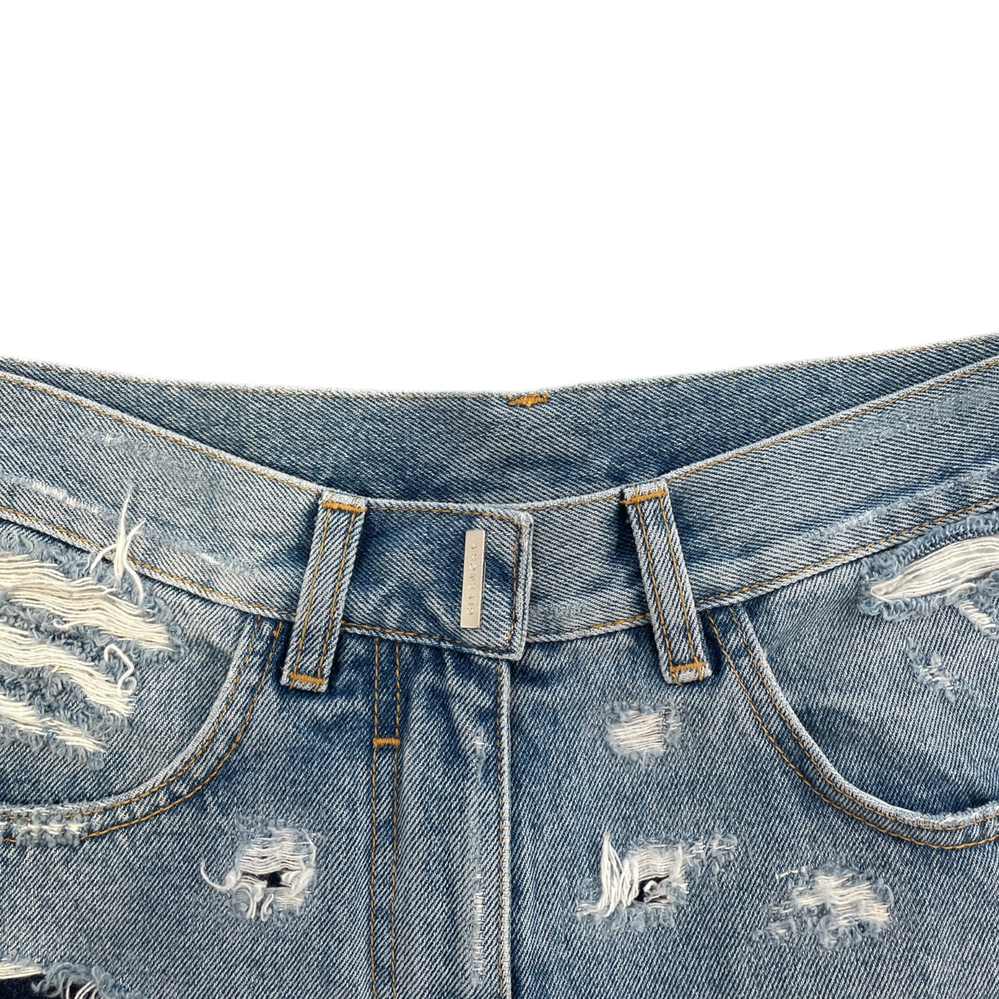 GIVENCHY/Shorts/25/Denim/BLU/Distressed/mini shorts light wash view 3