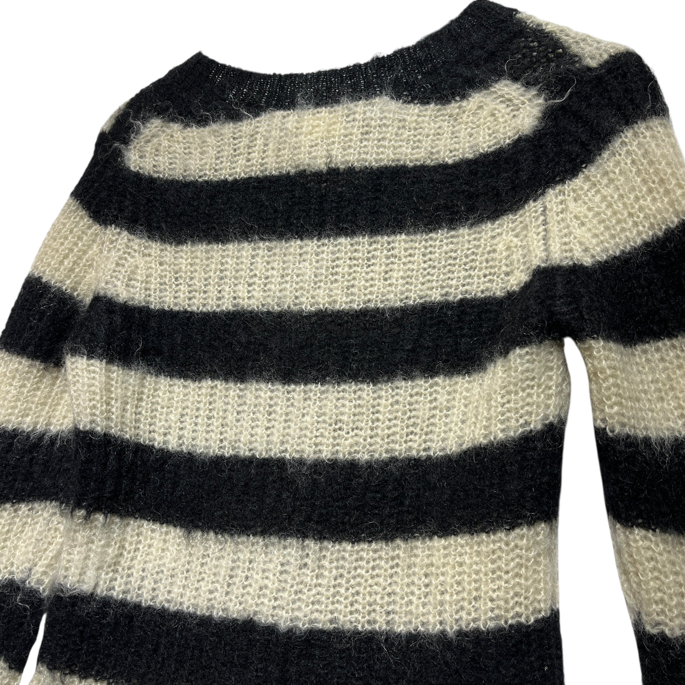 JUNYA WATANABE COMME des GARCONS/Sweater/S/Stripe/Wool/BLK/ view 4