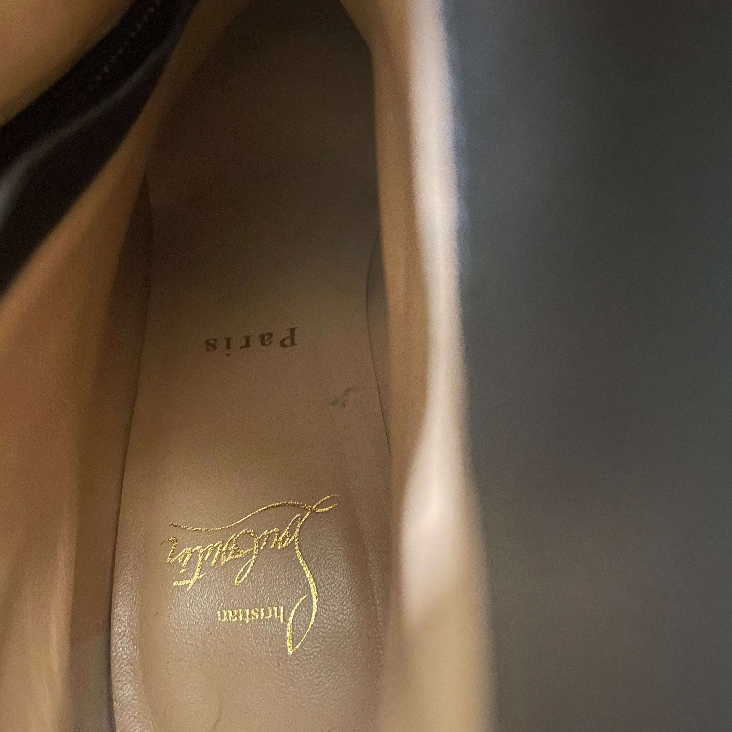 Christian Louboutin/Heels/EU 38/Leather/BLK/boots view 4