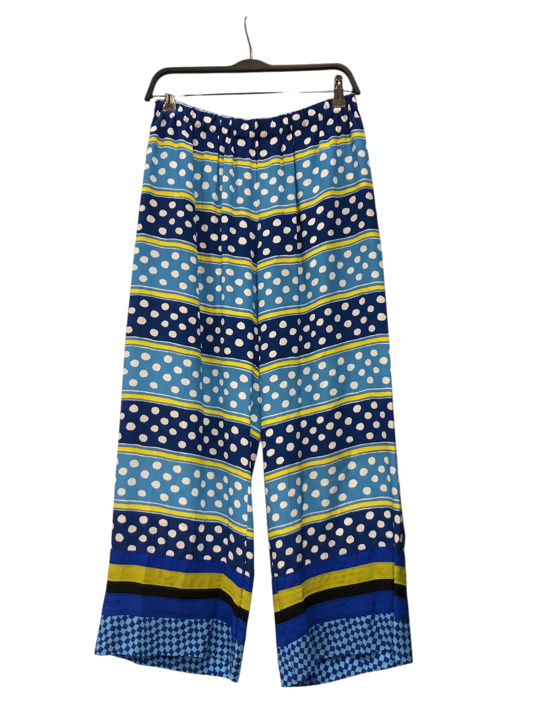 MARNI/Straight Pants/42/Polka dot/Silk/BLU/ view 1