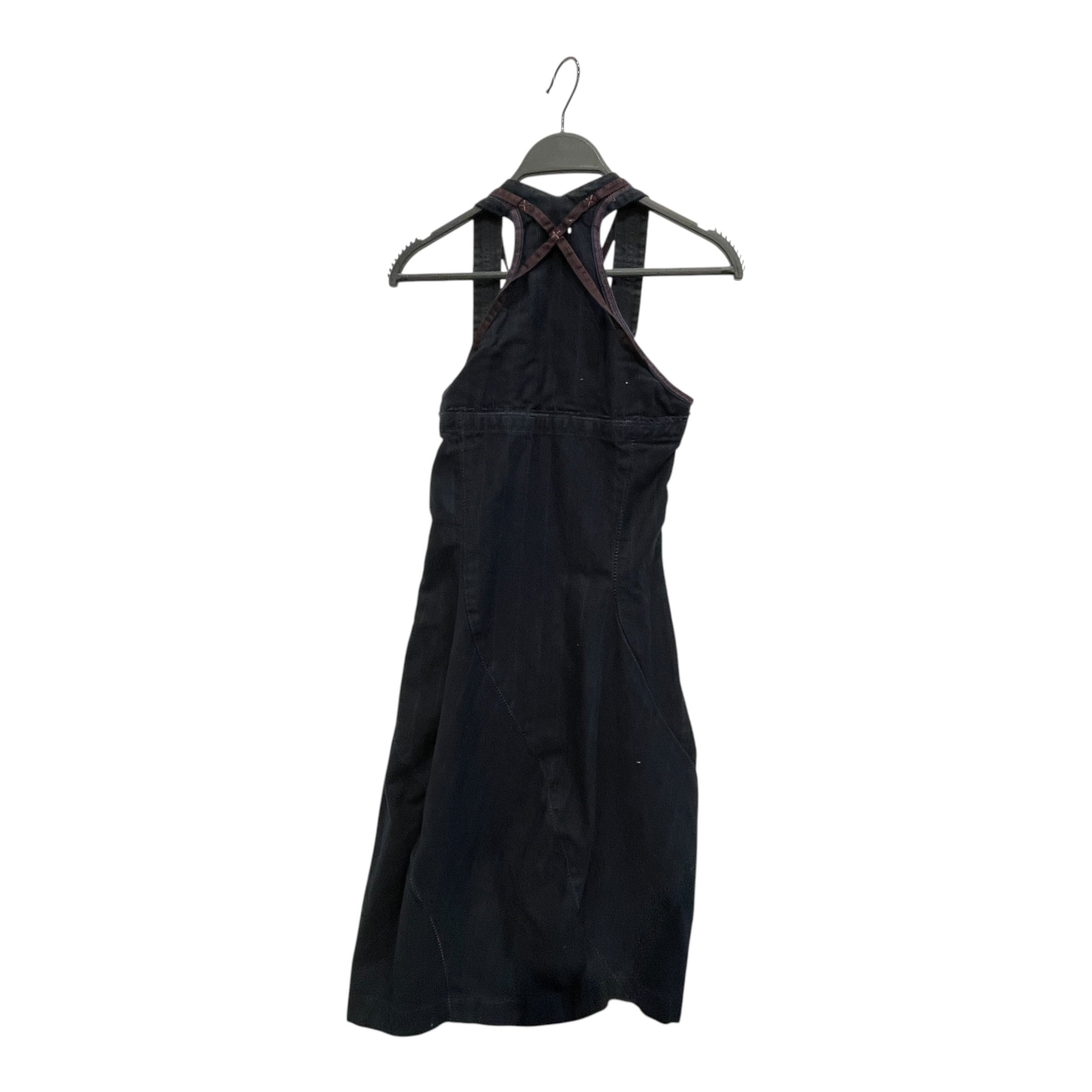 MARITHE FRANCOIS GIRBAUD/SL Dress/M/Stripe/Cotton/NVY/ZIP UP STITCH DRESS view 2