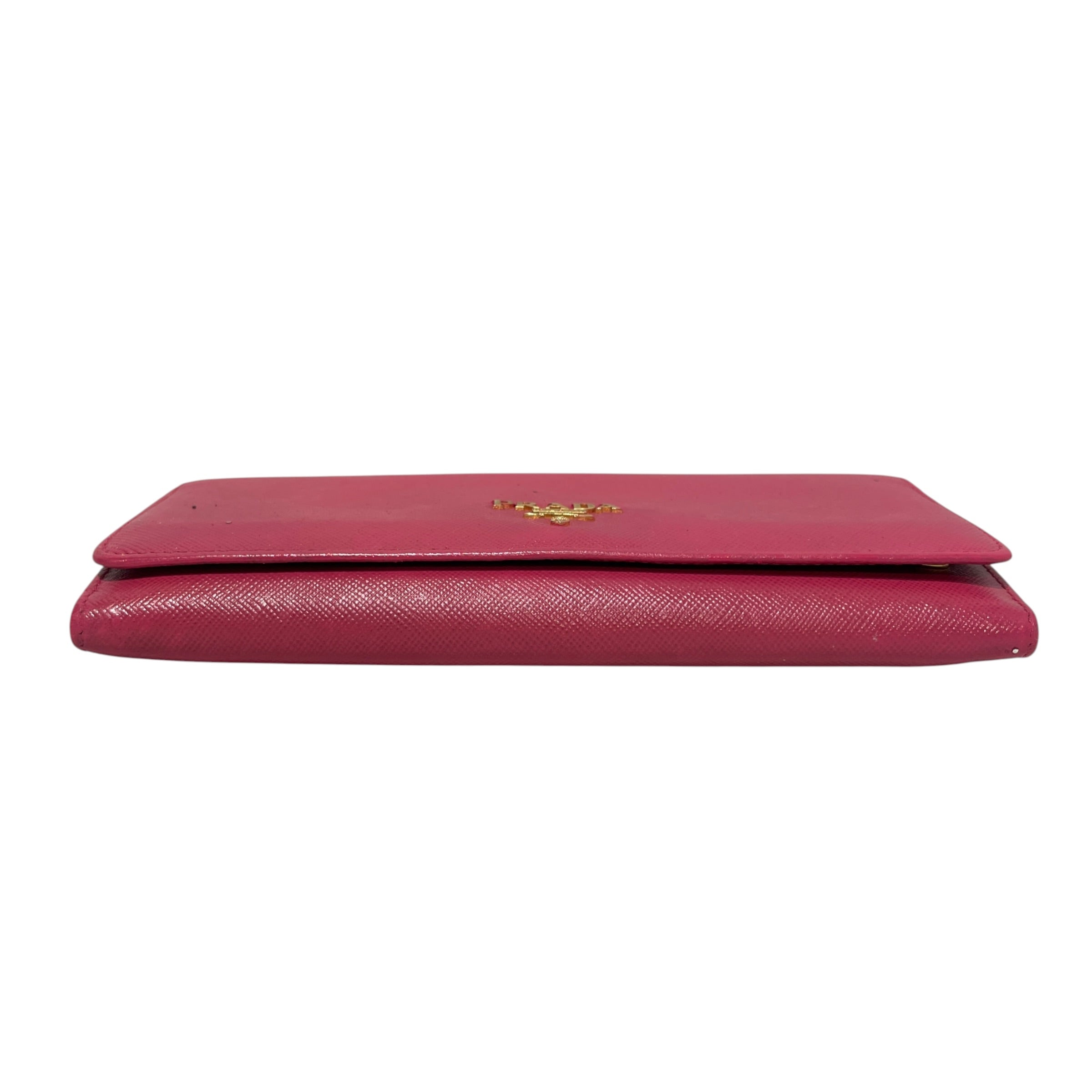 PRADA/Long Wallet/Leather/PNK/L's/Saffiano Lux view 3