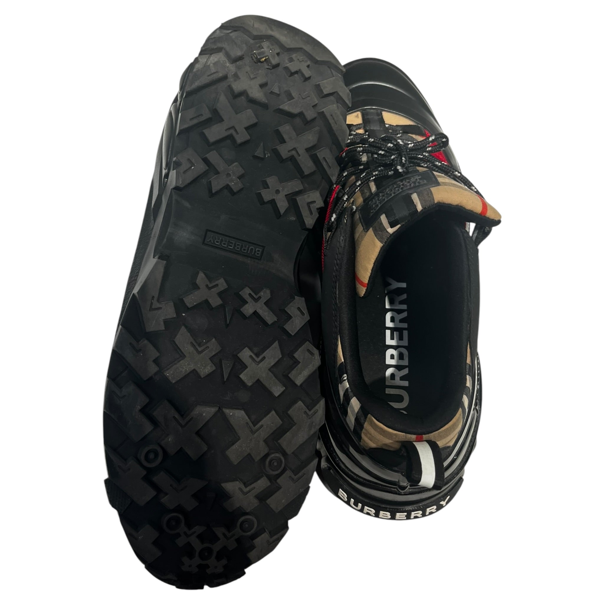 BURBERRY/Low-Sneakers/US 12/Plaid/Nylon/BLK/Vintage Check Arthur Sneaker view 4
