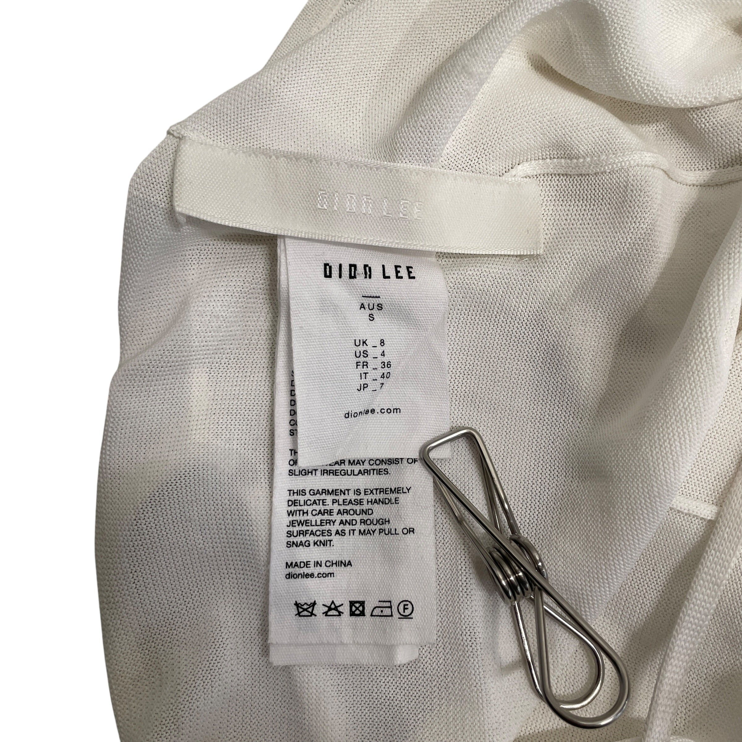 DION LEE/SL Dress/S/Polyester/WHT/LONG DRESS BOTTOM HEM SINCH view 3