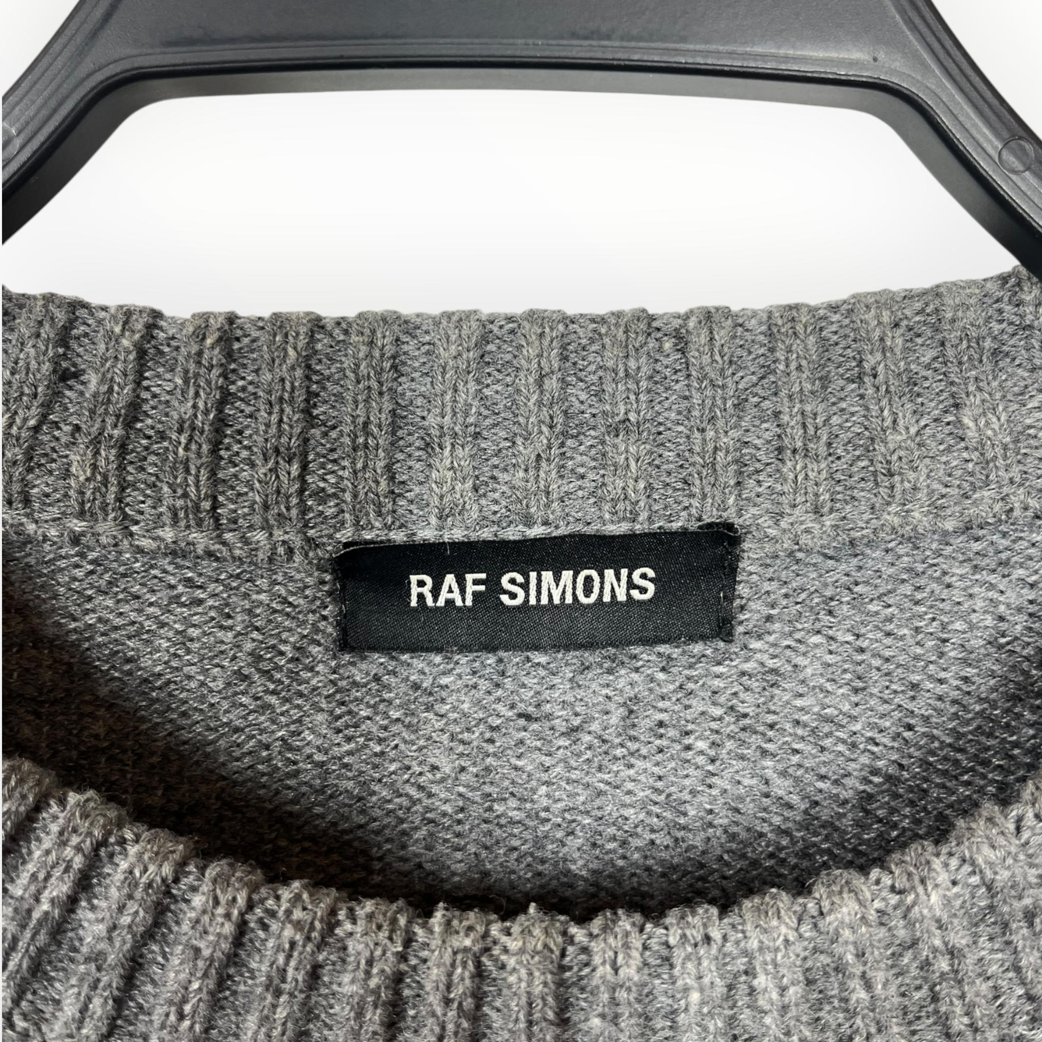 RAF SIMONS/Heavy Sweater/M/Wool/GRY/Oversize/2019 Blue Velvet Sweater view 3