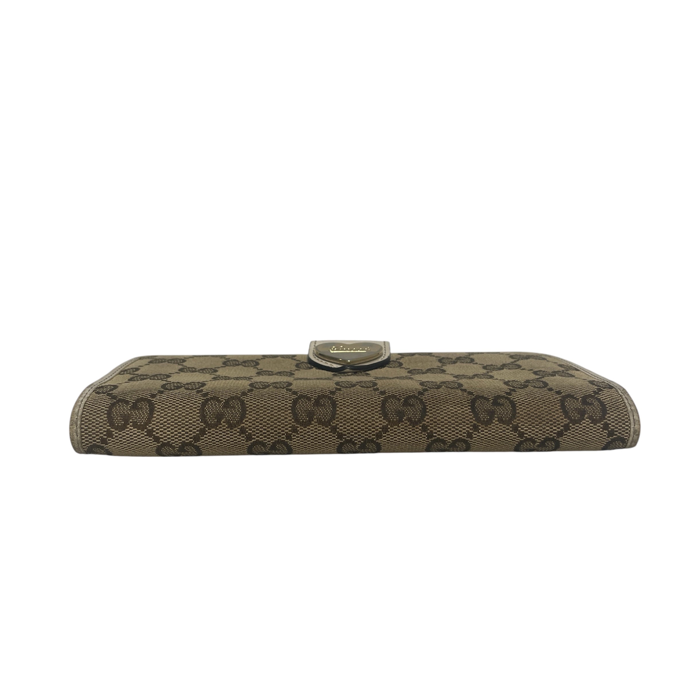 GUCCI/Long Wallet/Monogram/Cotton/BRW/Heart long wallet view 3