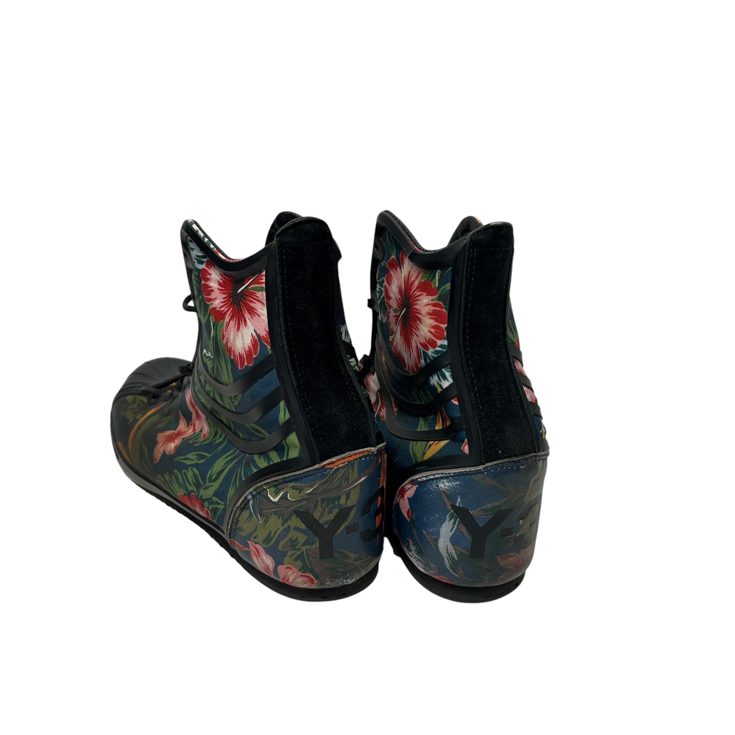 Y-3/Hi-Sneakers/US 8/Floral Pattern/Polyester/BLU/NICKE view 2