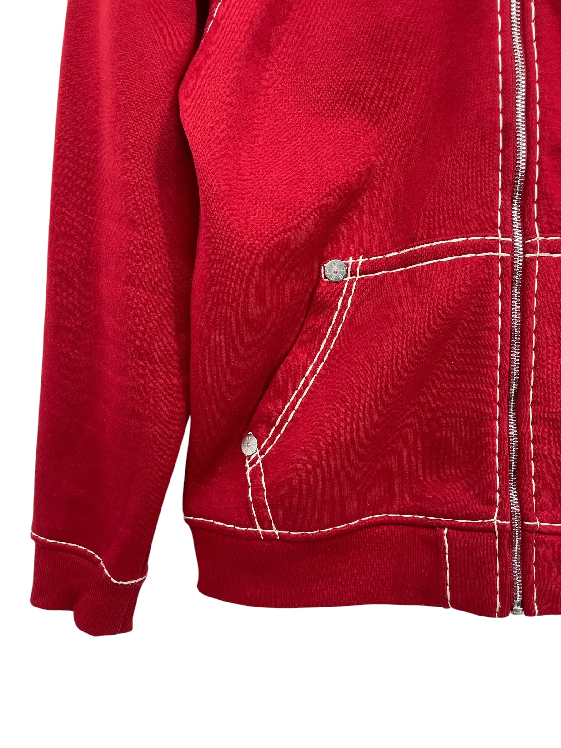 TRUE RELIGION/Hoodie/Cotton/RED/WHITE ACCENT STITCHING view 3