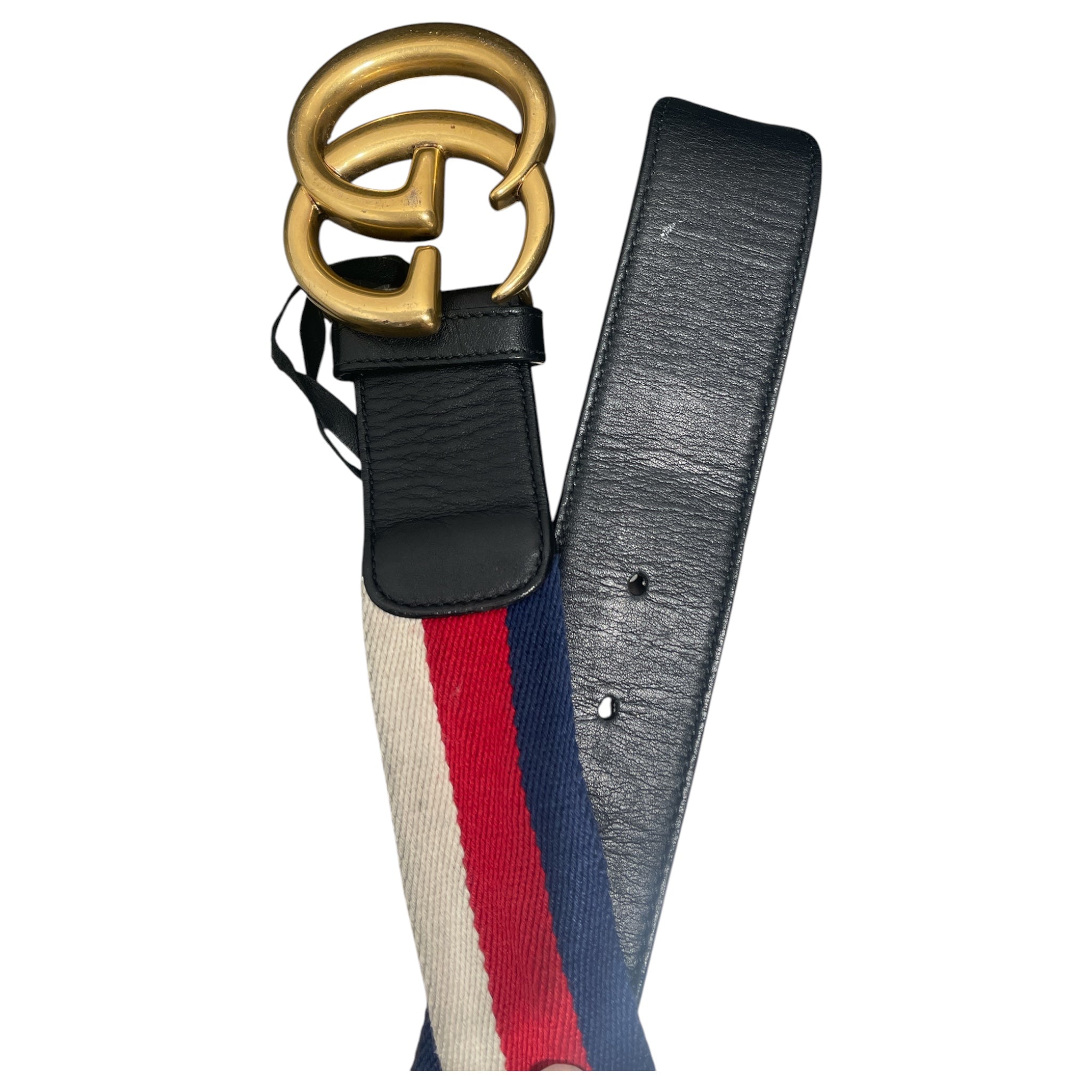 GUCCI/Belt/Stripe/Cotton/MLT/M's/GG Buckle Tri Color Canvas Str view 2