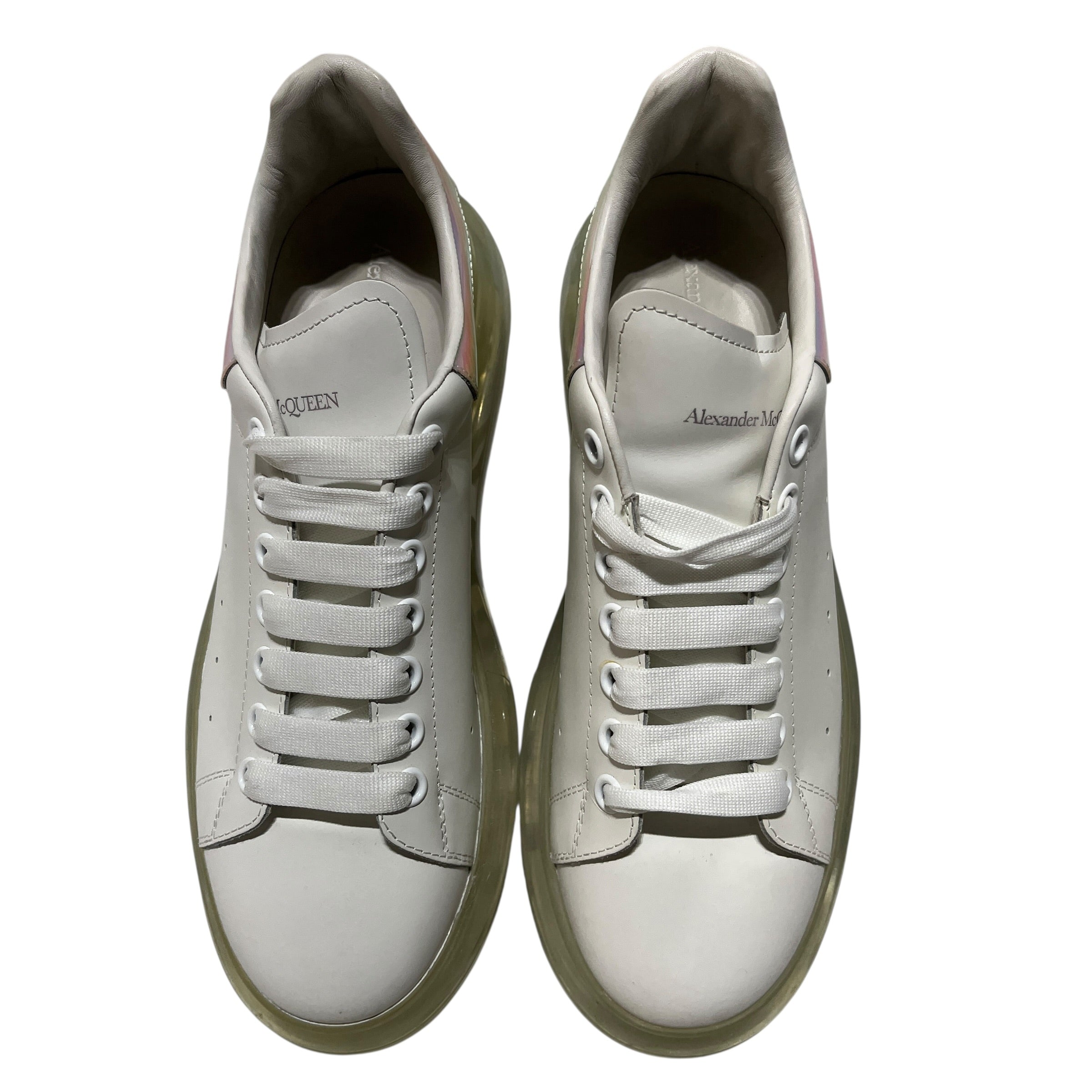 Alexander McQueen/Low-Sneakers/EU 43/Leather/WHT/IRIDESCENT HEEL view 3