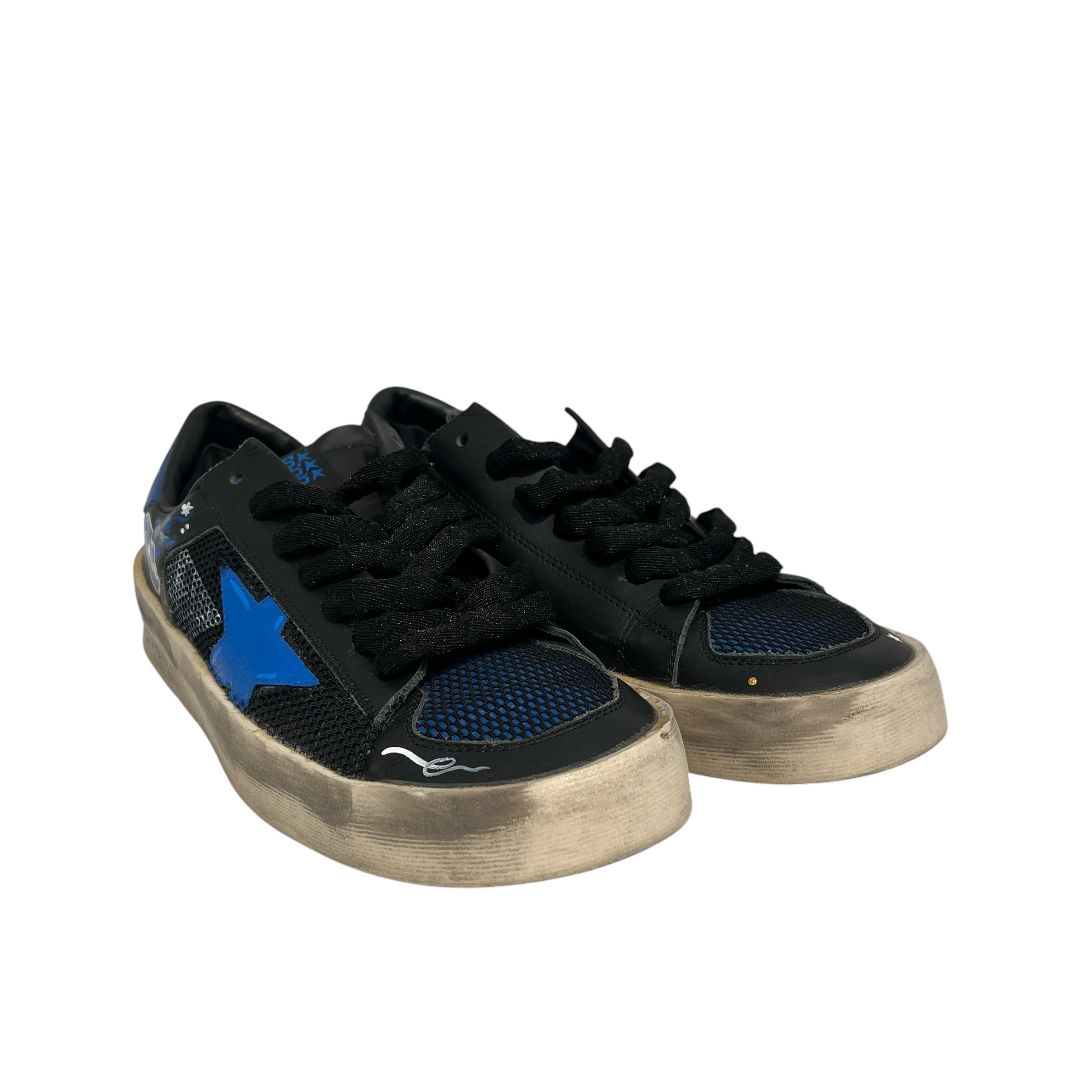 GOLDEN GOOSE/Low-Sneakers/US 8/Cotton/BLK/sonic custom view 1