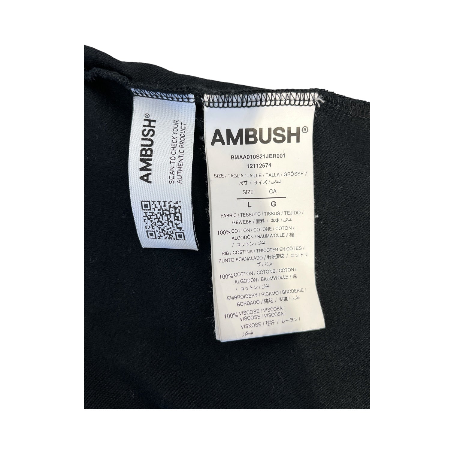 AMBUSH/T-Shirt/L/Cotton/BLK/PLAIN T view 4