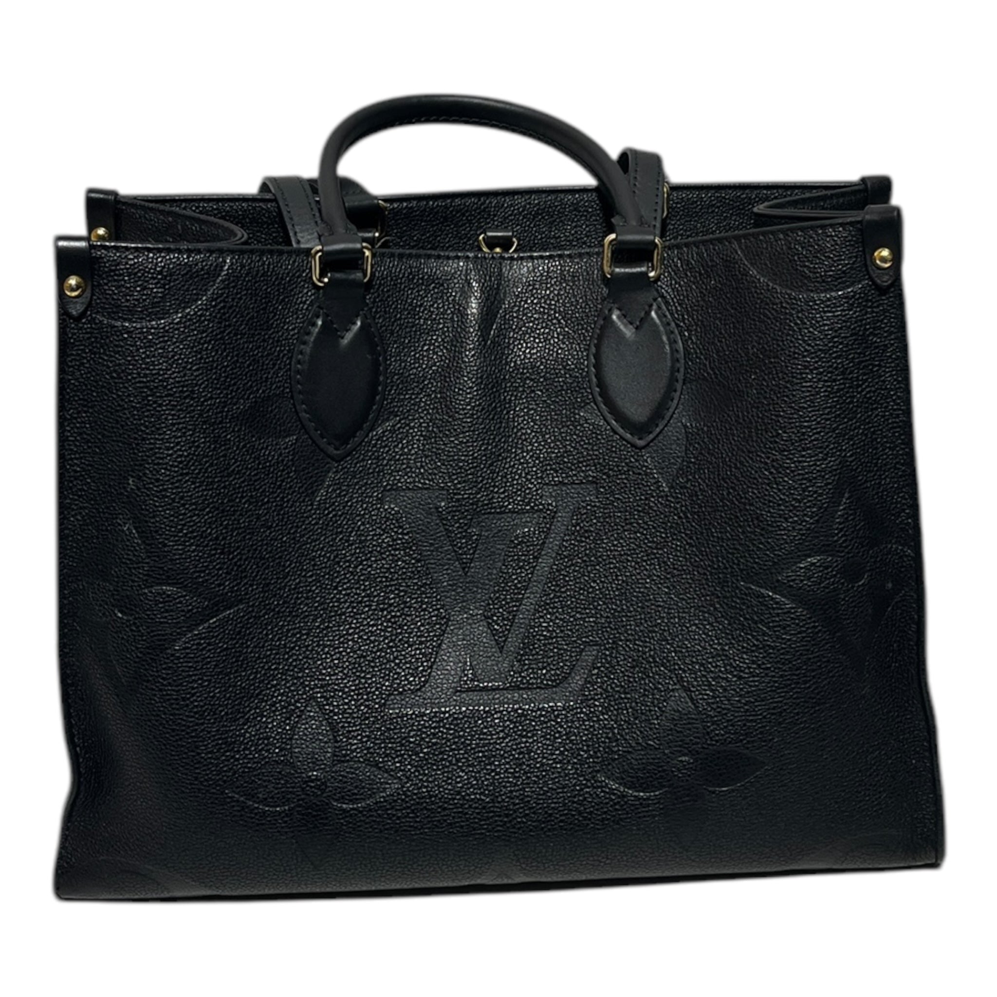 LOUIS VUITTON/Tote Bag/Monogram/Leather/BLK/OnTheGo view 1