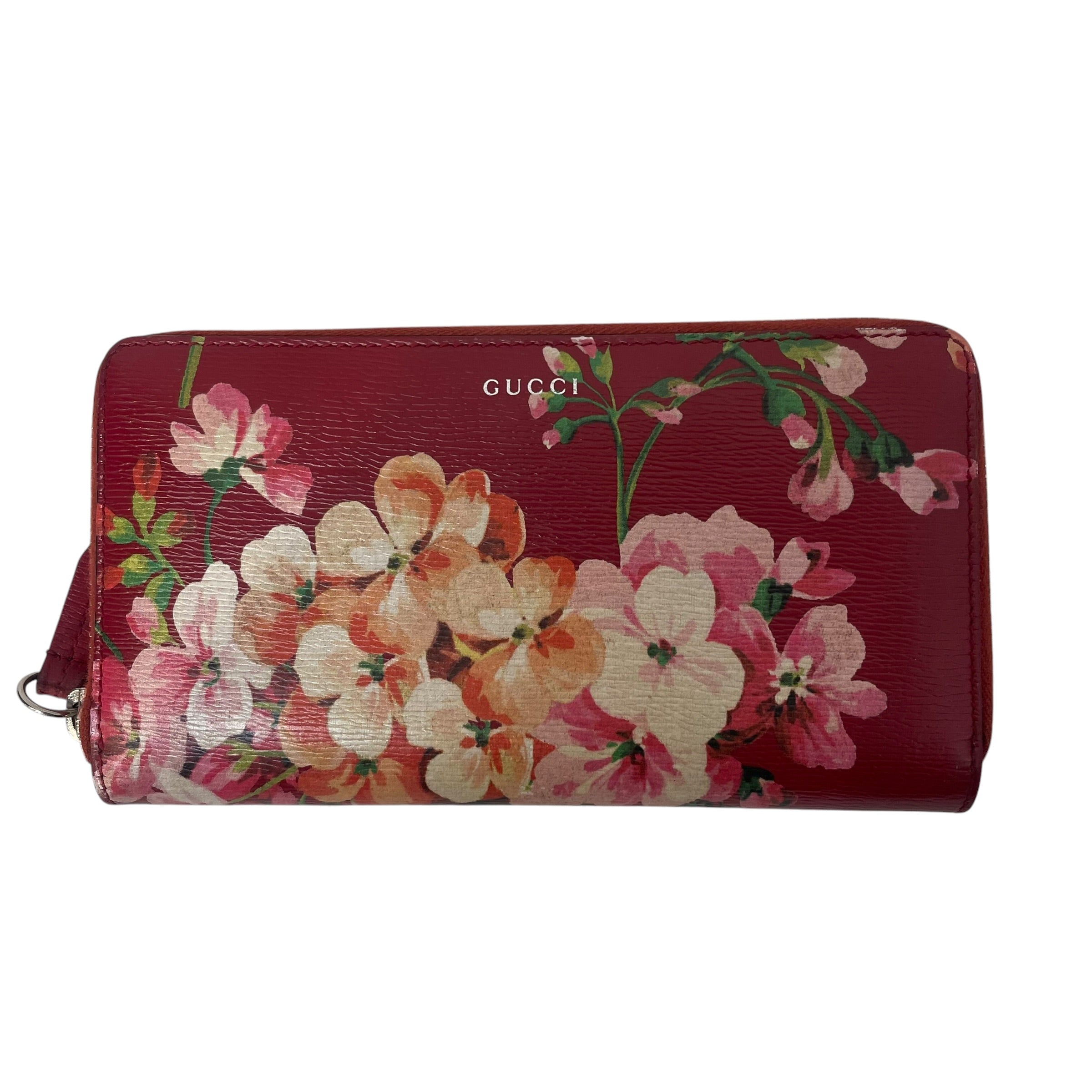 GUCCI/Long Wallet/Floral Pattern/Leather/RED/GG Blooms Zippy Long Wallet view 1