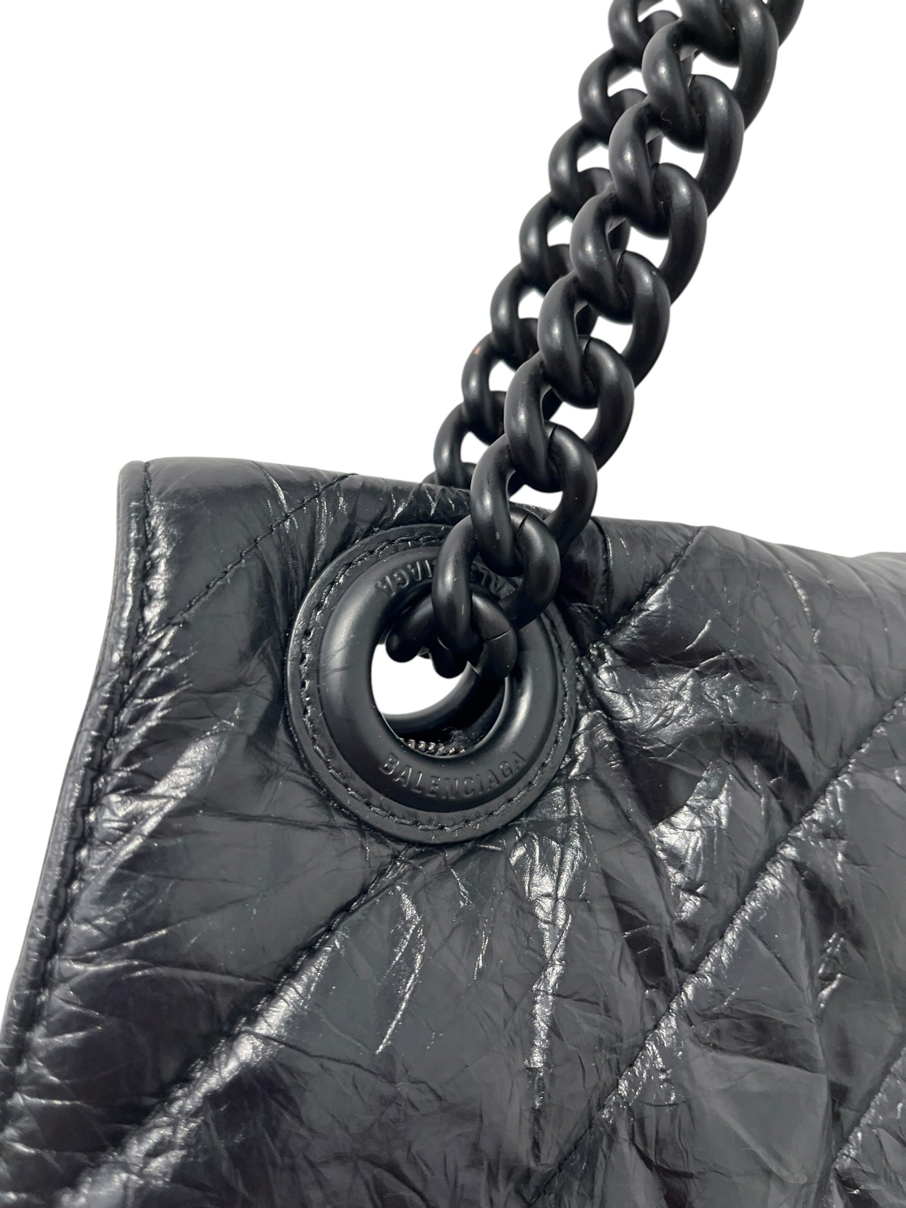 BALENCIAGA/Bag/Leather/BLK/MEDIUM CRUSH CHAIN STRAP view 8