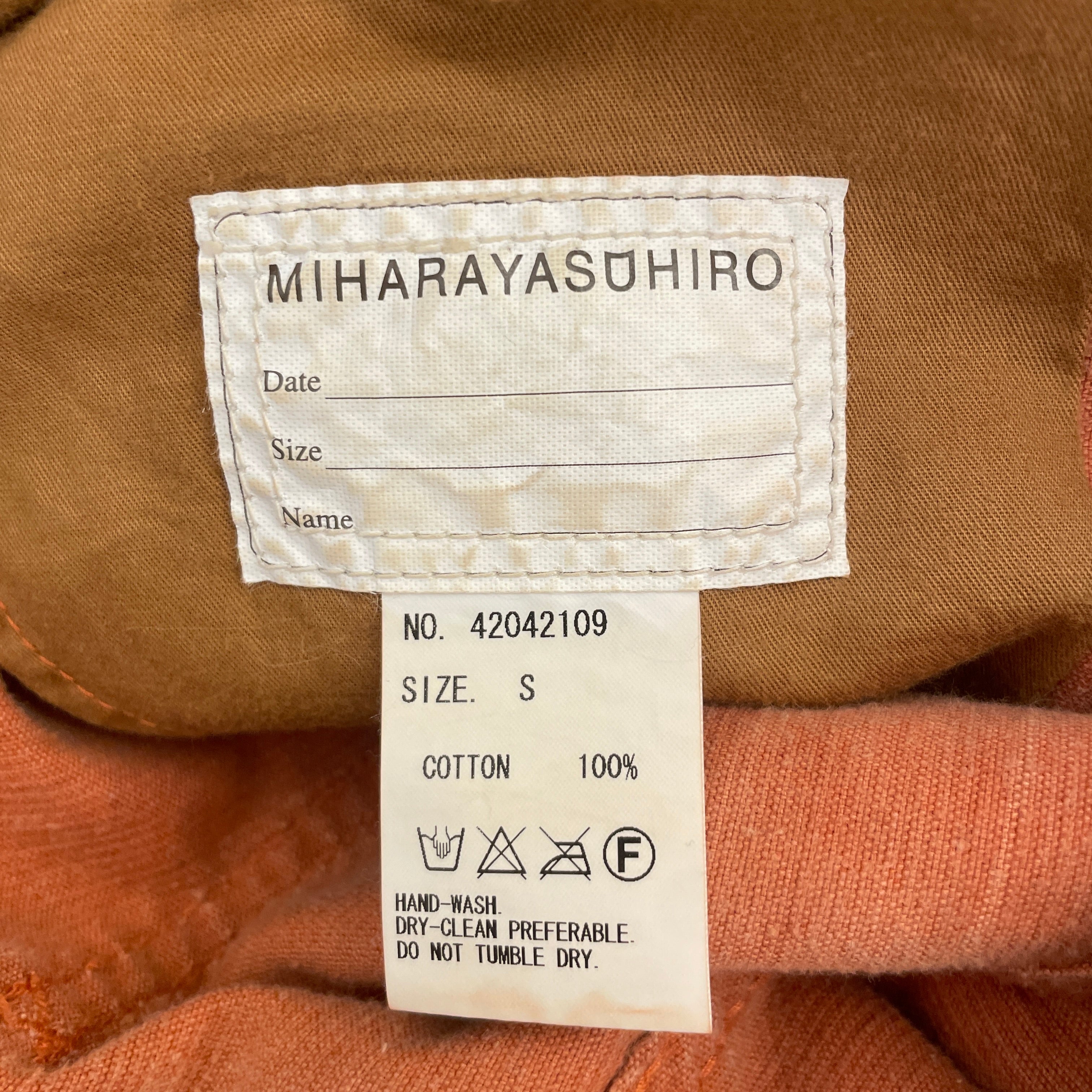 MIHARA YASUHIRO/Straight Pants/S/Cotton/ORN/ view 3