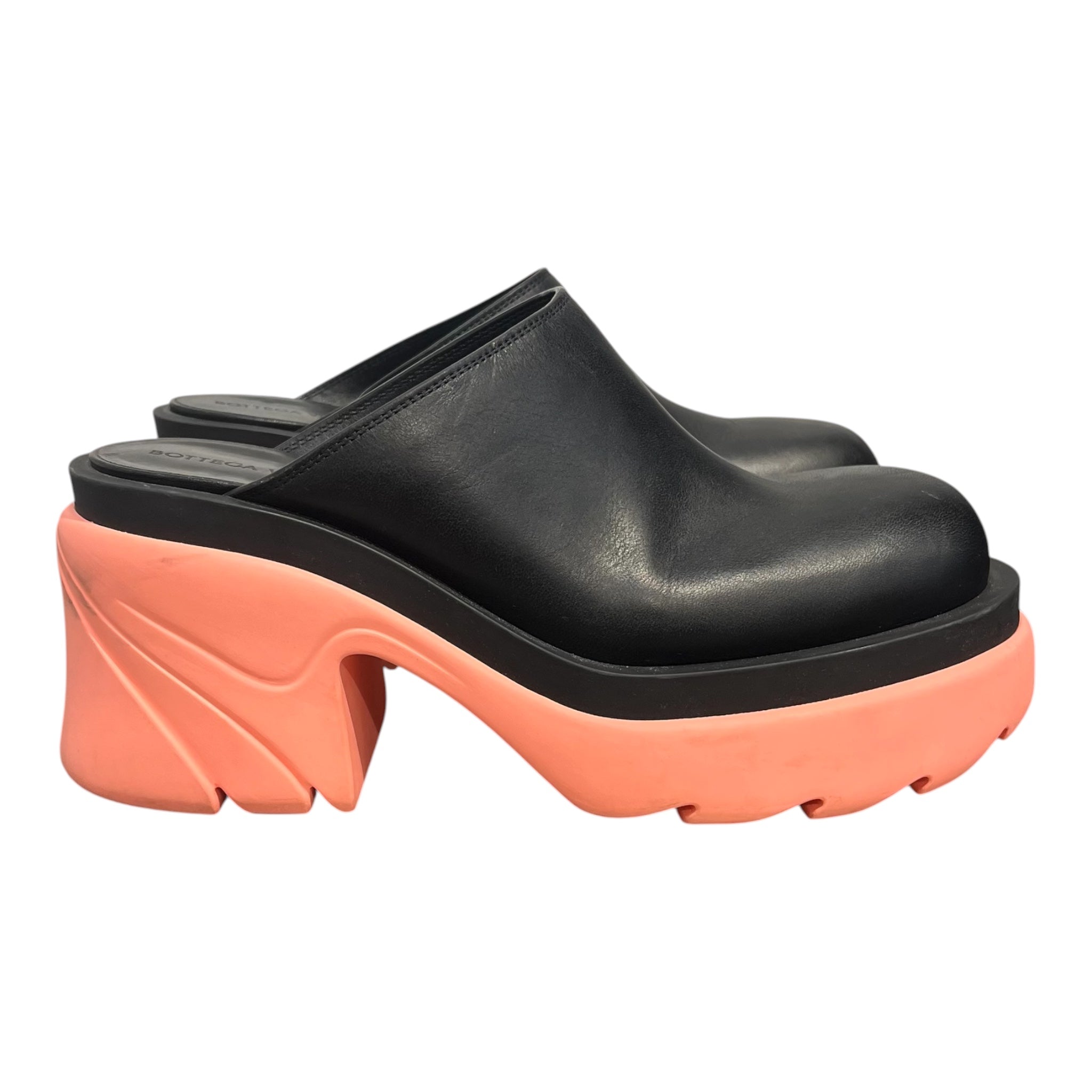 BOTTEGA VENETA/Sandals/Leather/BLK/BLACK & PINK FLASH MULES view 2