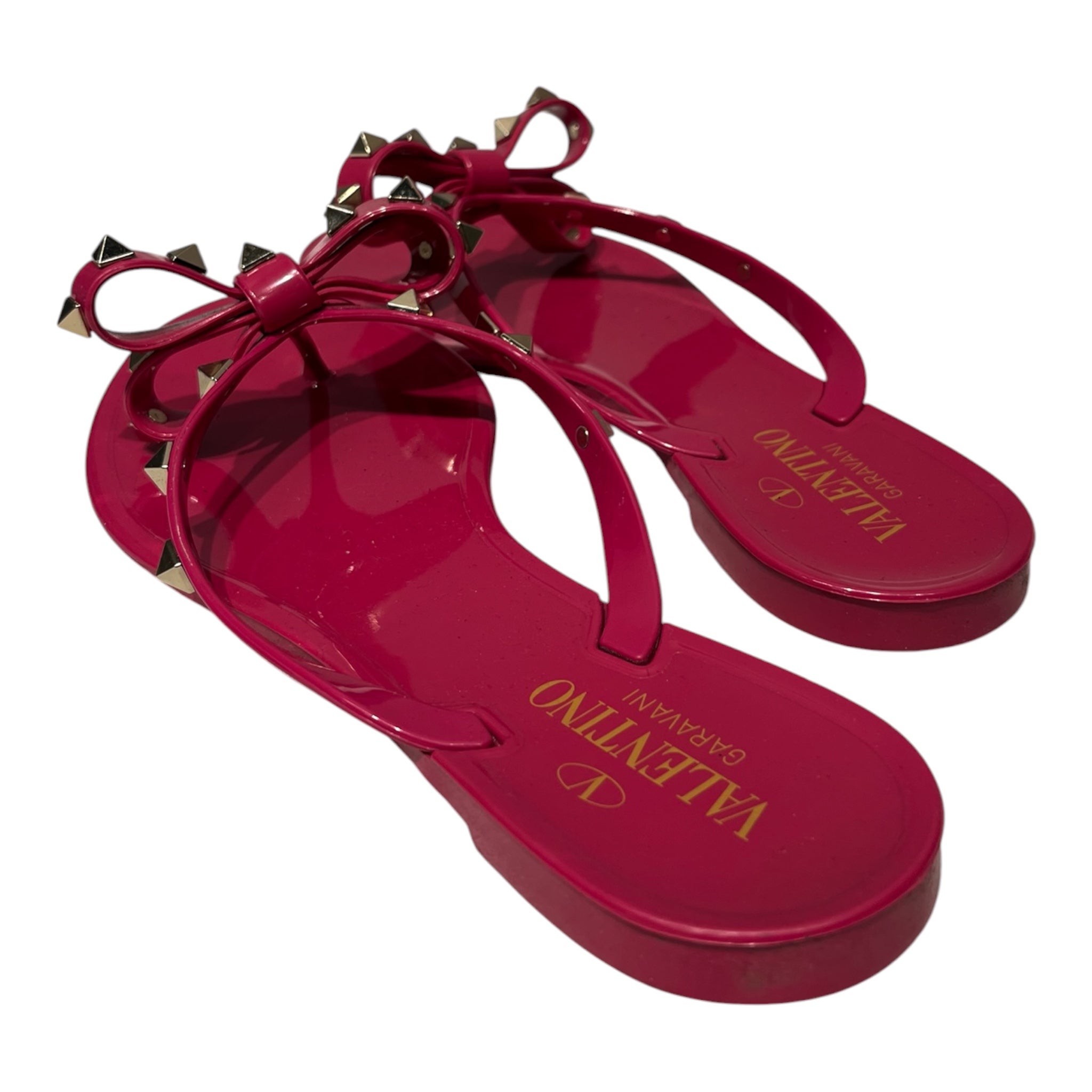 VALENTINO GARAVANI/Sandals/US 8.5/PNK/HOT PINK STUDDED SANDALS view 2