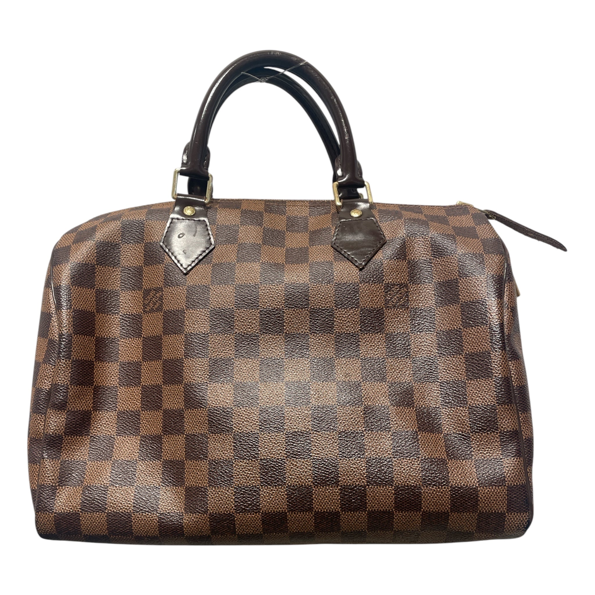 LOUIS VUITTON/Hand Bag/Plaid/Leather/BRW/Damier Ebene speedy 30 view 1