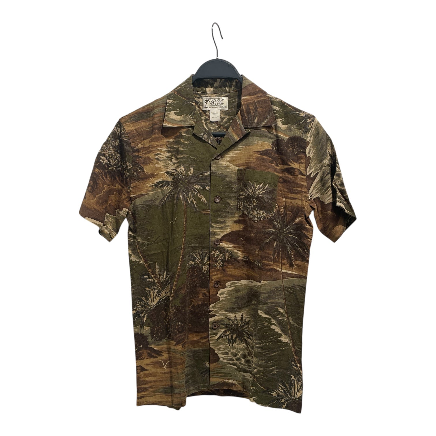 RRL/Hawaiian Shirt/XS/Cotton/GRN/All Over Print/Woven Camp Hawaiian Aloha view 1